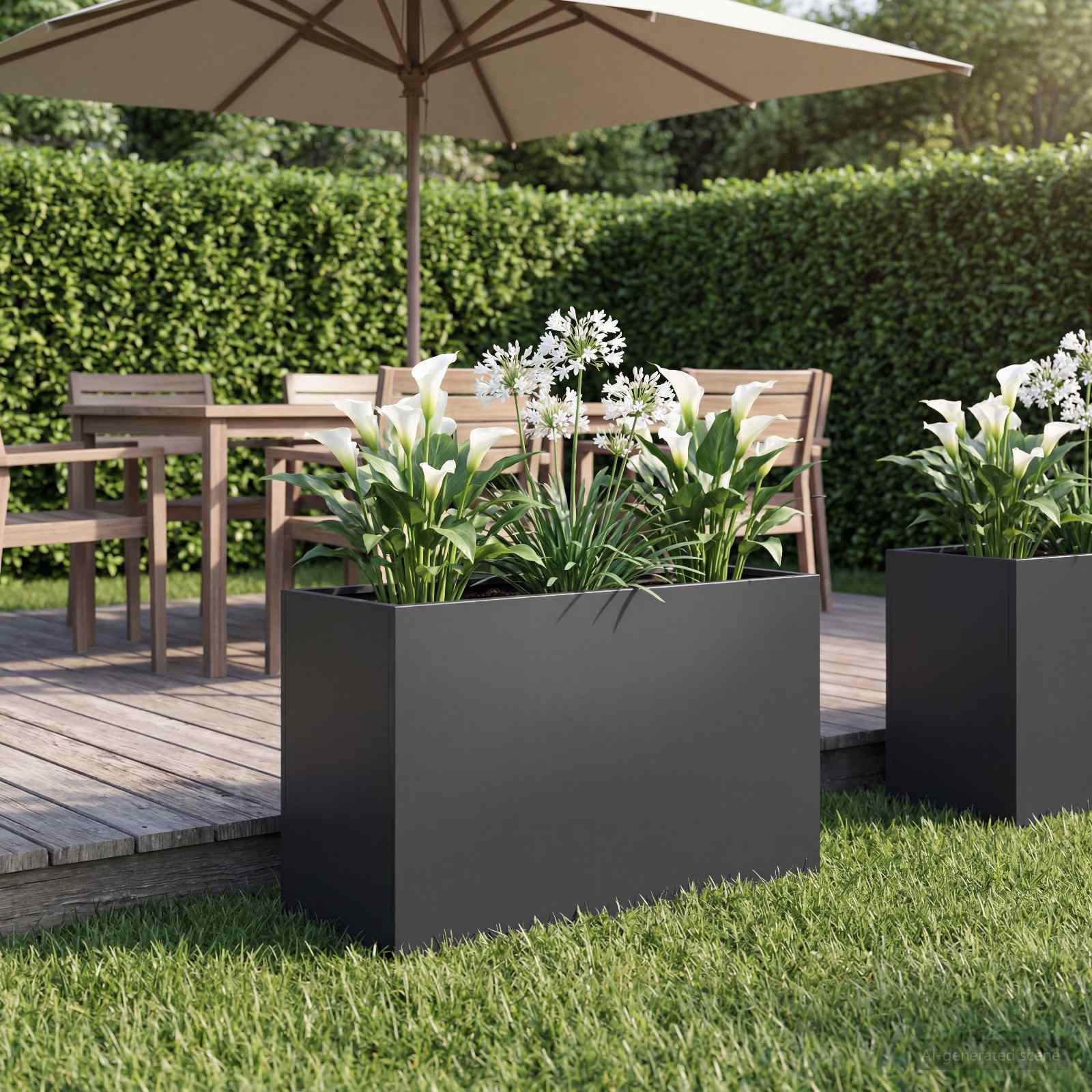 Garten-Pflanzgefäß Schwarz 80 x 30 x 40 cm Kaltgewalzter Stahl