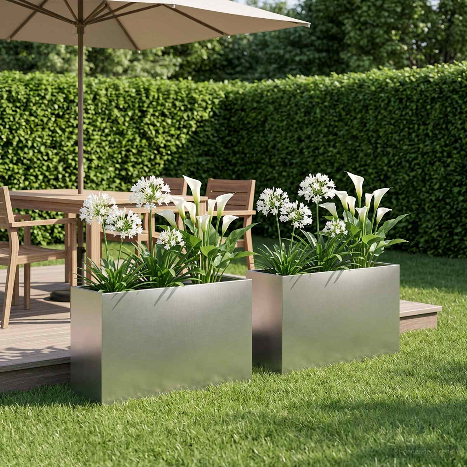 Garten-Pflanzgefäß 2 stk. Silber 80 x 30 x 40 cm Edelstahl