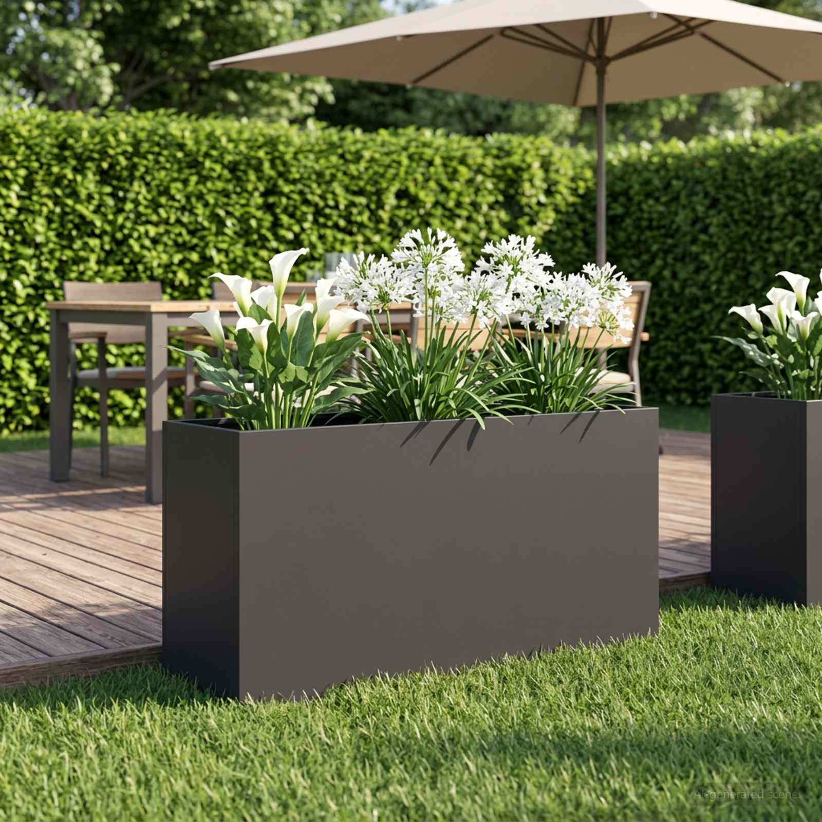 Garten-Pflanzgefäß Schwarz 100 x 30 x 50 cm Kaltgewalzter Stahl