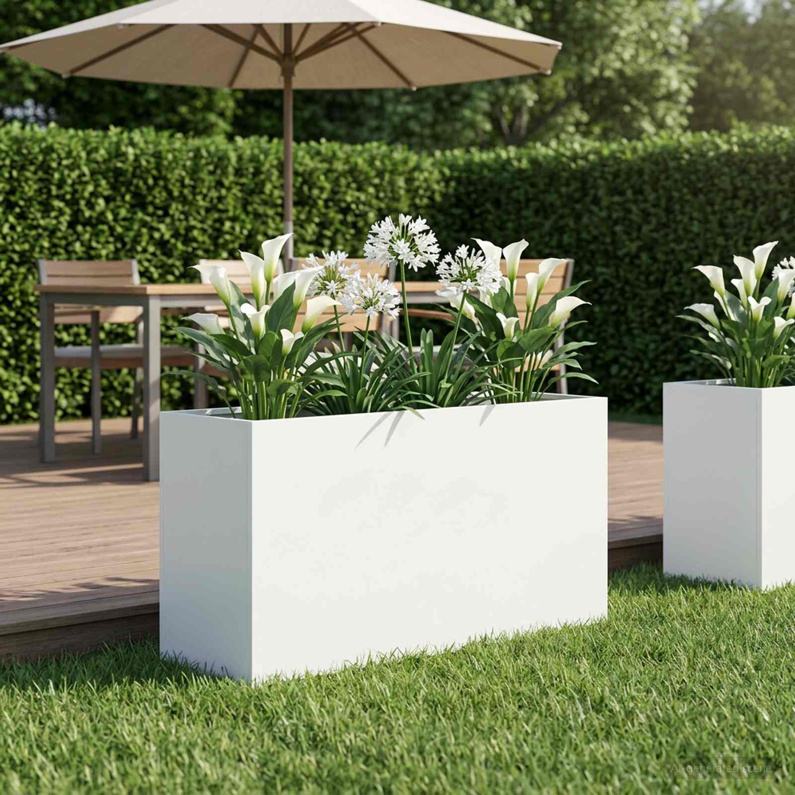 Garten-Pflanzgefäß Weiß 100 x 30 x 50 cm Kaltgewalzter Stahl