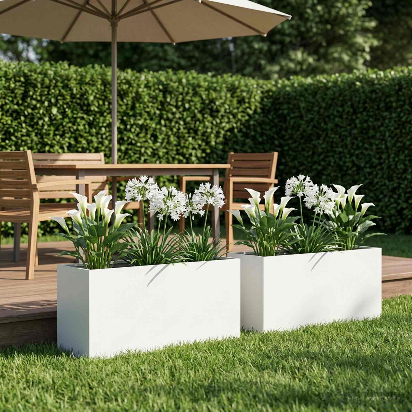 Garten-Pflanzgefäß 2 stk. Weiß 100 x 30 x 50 cm