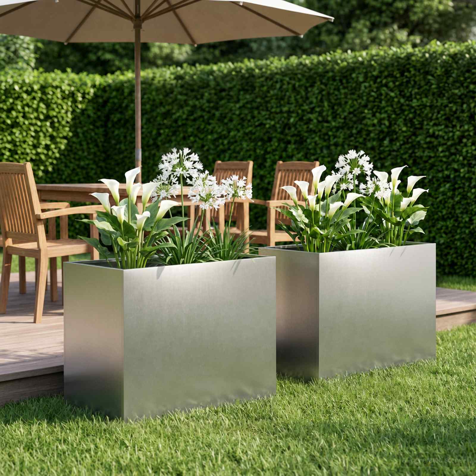 Garten-Pflanzgefäß 2 stk. Silber 60 x 40 x 50 cm Edelstahl
