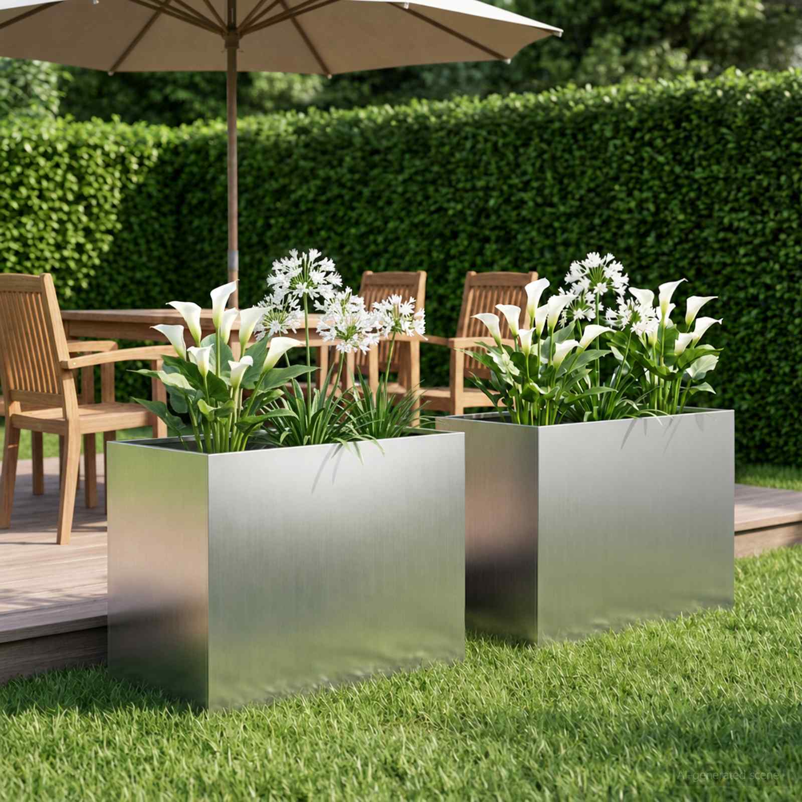 Garten-Pflanzgefäß 2 stk. Silber 60 x 40 x 50 cm