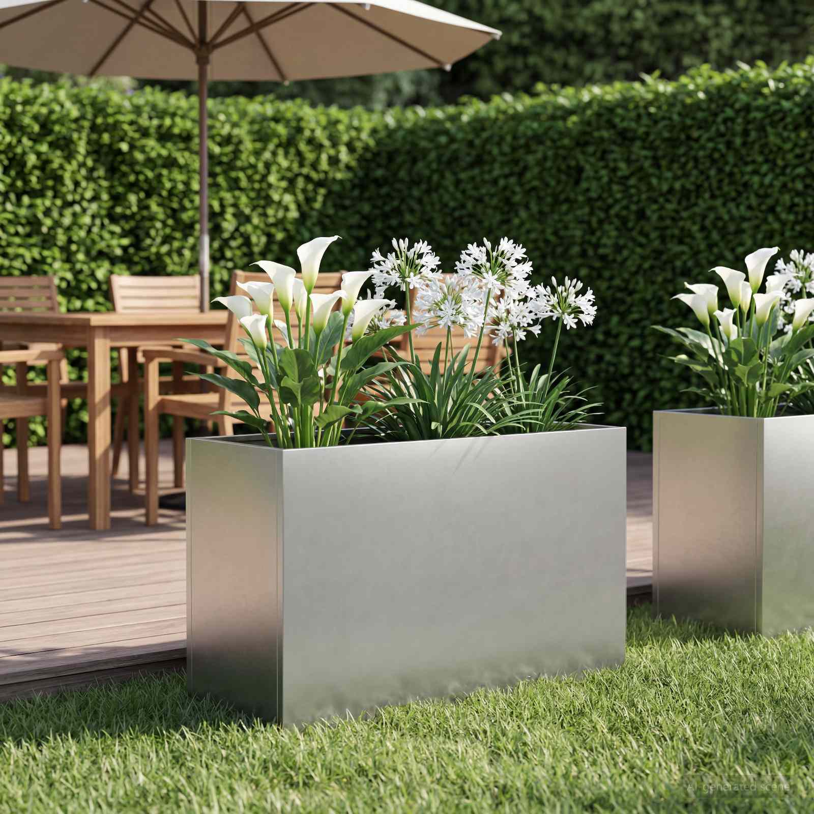 Garten-Pflanzgefäß Silber 80 x 40 x 50 cm Edelstahl