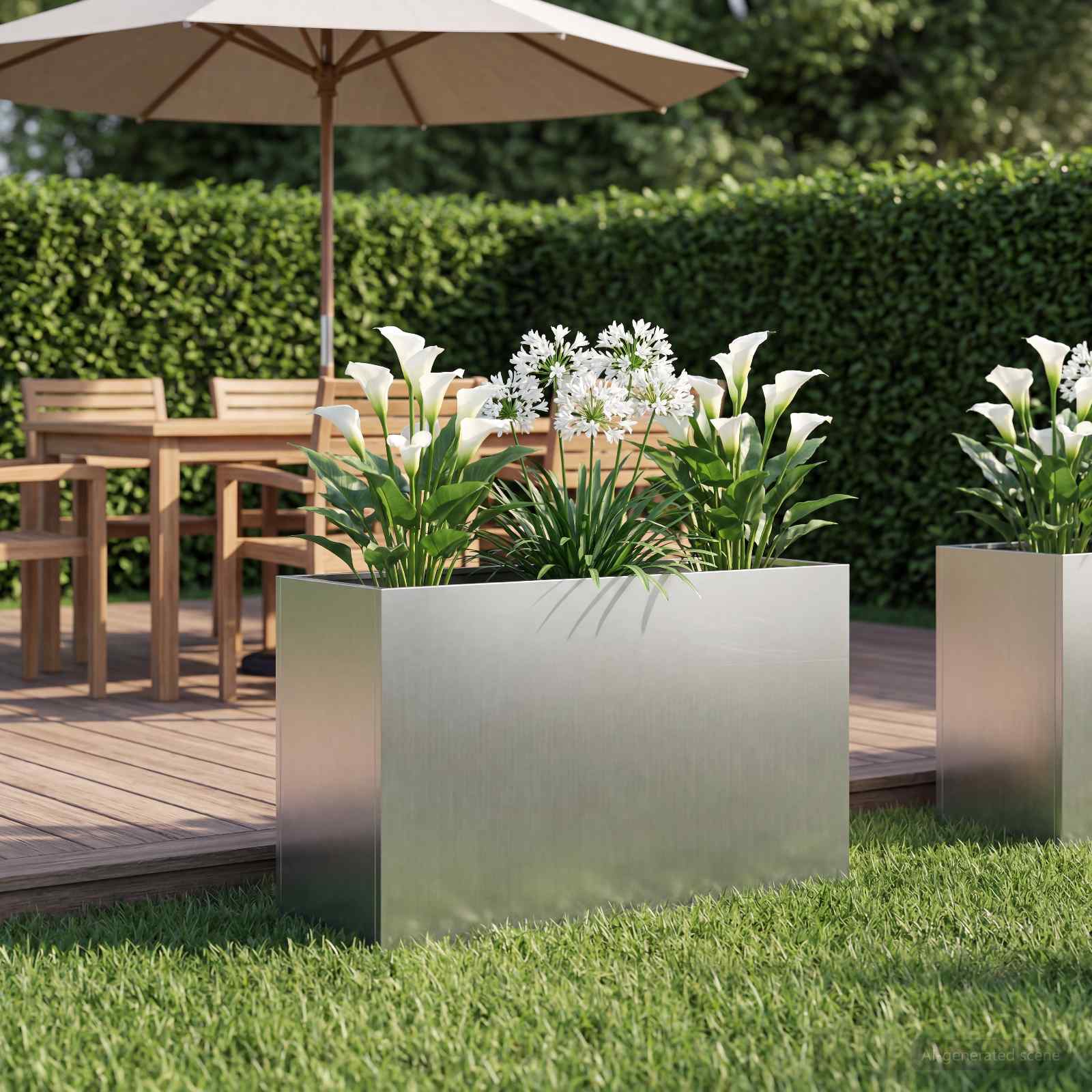 Garten-Pflanzgefäß Silber 80 x 40 x 50 cm Verzinkter Stahl