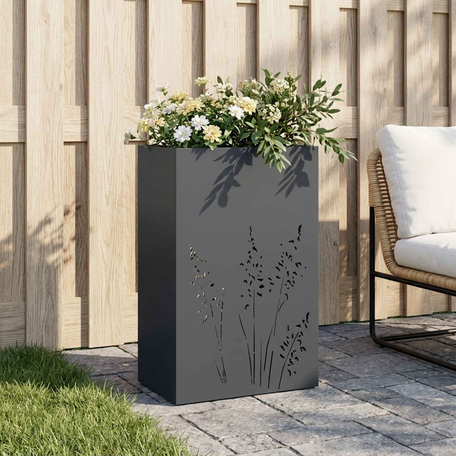 Garten-Pflanzgefäß Anthrazit 50 x 30 x 75 cm