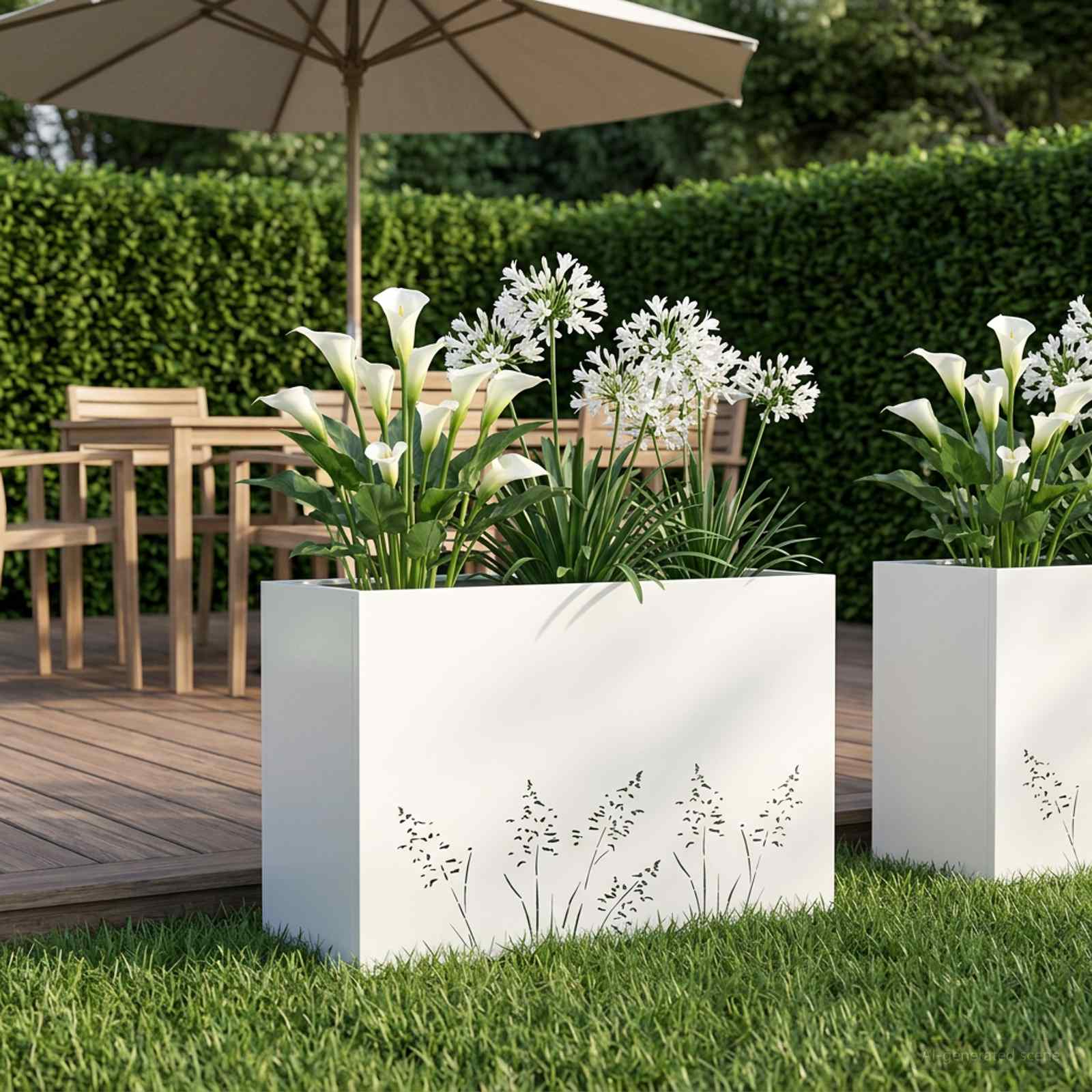 Garten-Pflanzgefäß Weiß 80 x 20 x 49 cm Kaltgewalzter Stahl