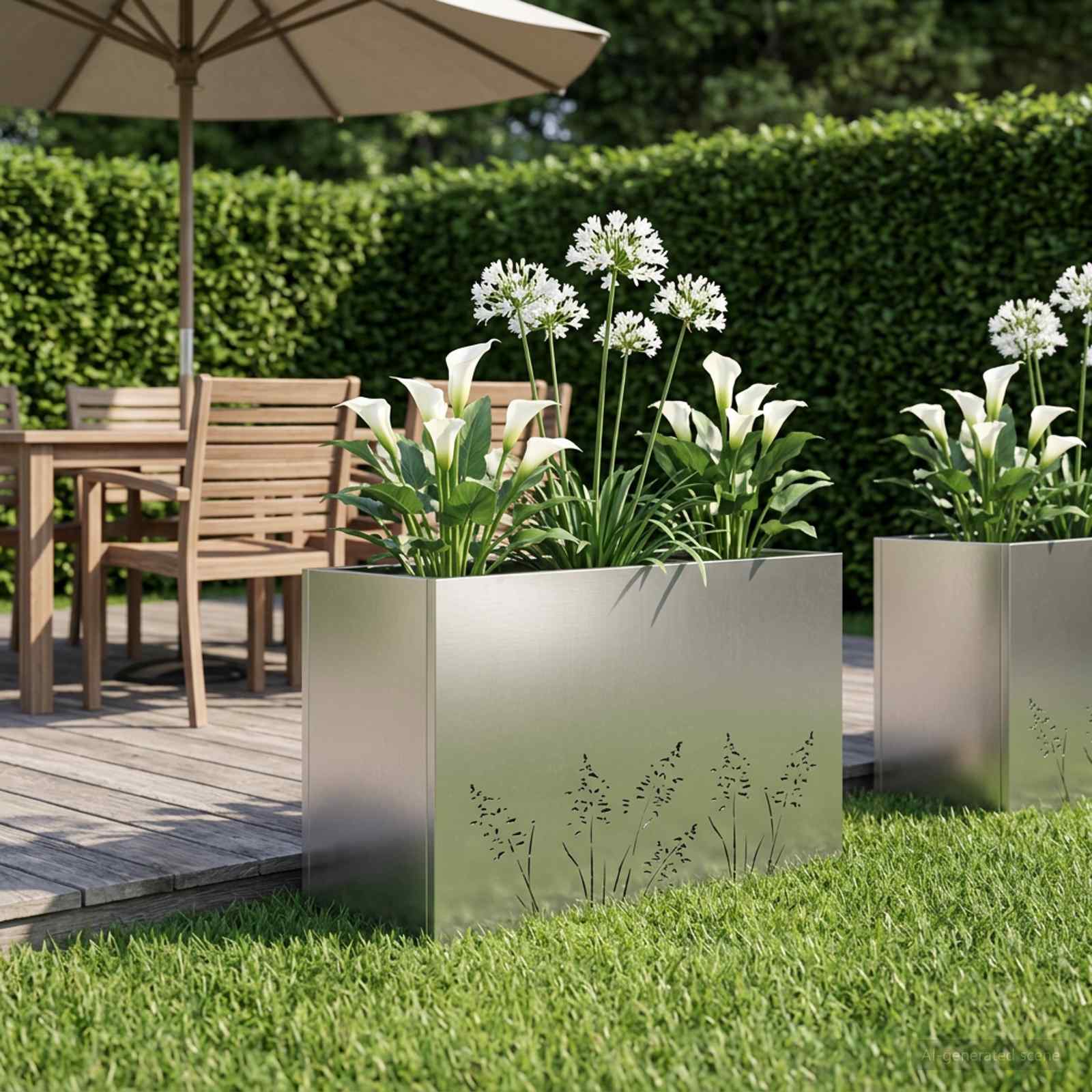 Garten-Pflanzgefäß Silber 80 x 20 x 49 cm Verzinkter Stahl