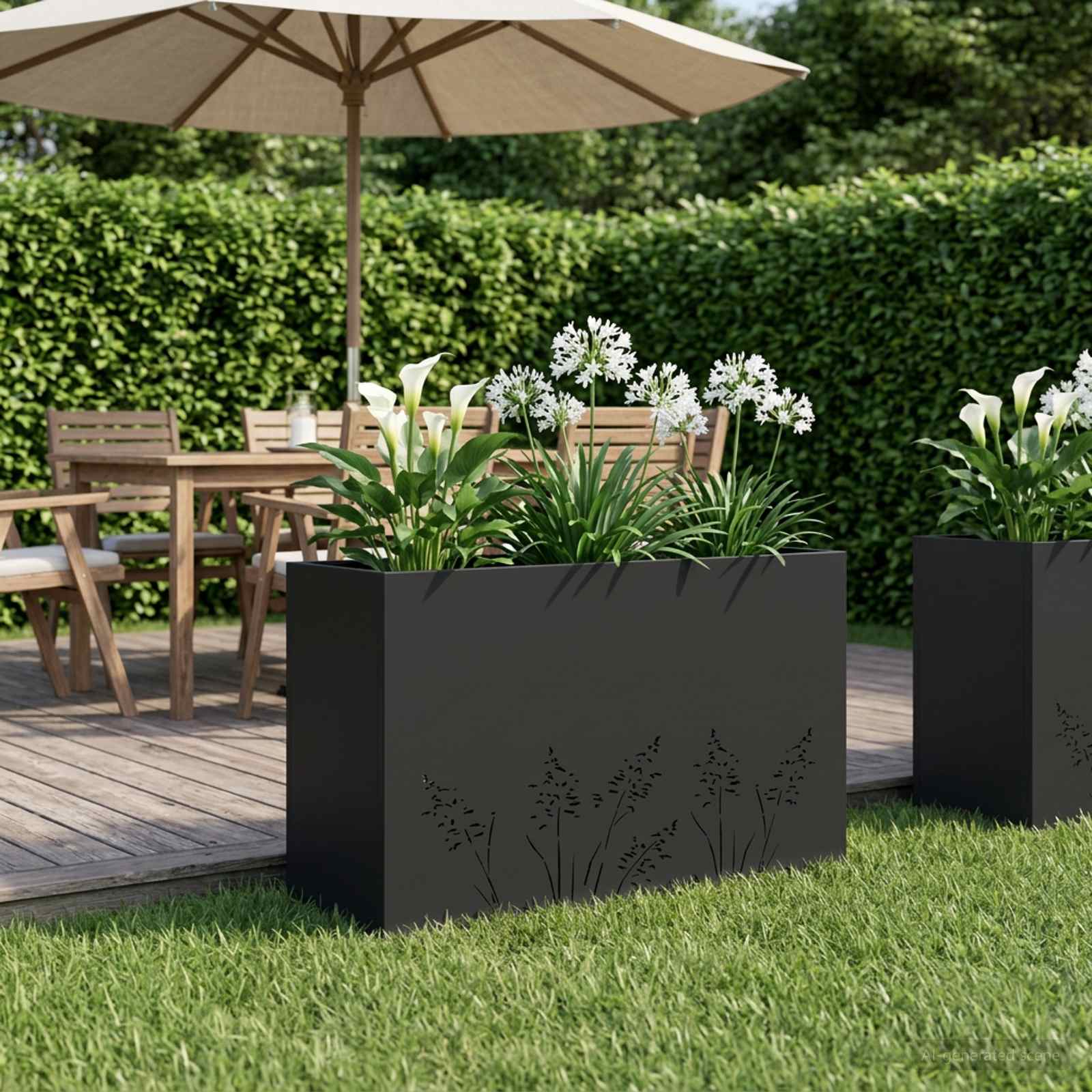 Garten-Pflanzgefäß Schwarz 80 x 30 x 49 cm Kaltgewalzter Stahl