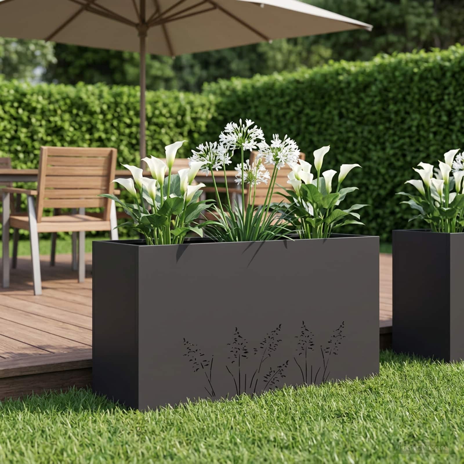 Garten-Pflanzgefäß Schwarz 100 x 20 x 49 cm Kaltgewalzter Stahl