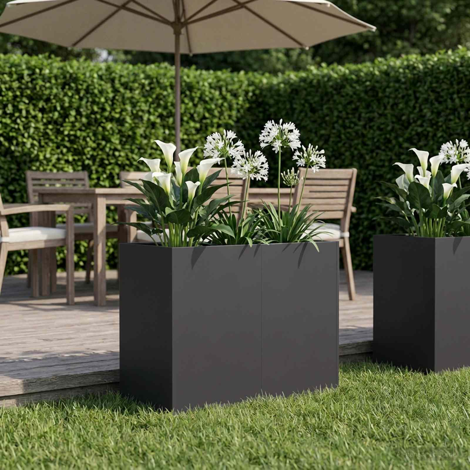 Garten-Pflanzgefäß Schwarz 80 x 40 x 60 cm Kaltgewalzter Stahl