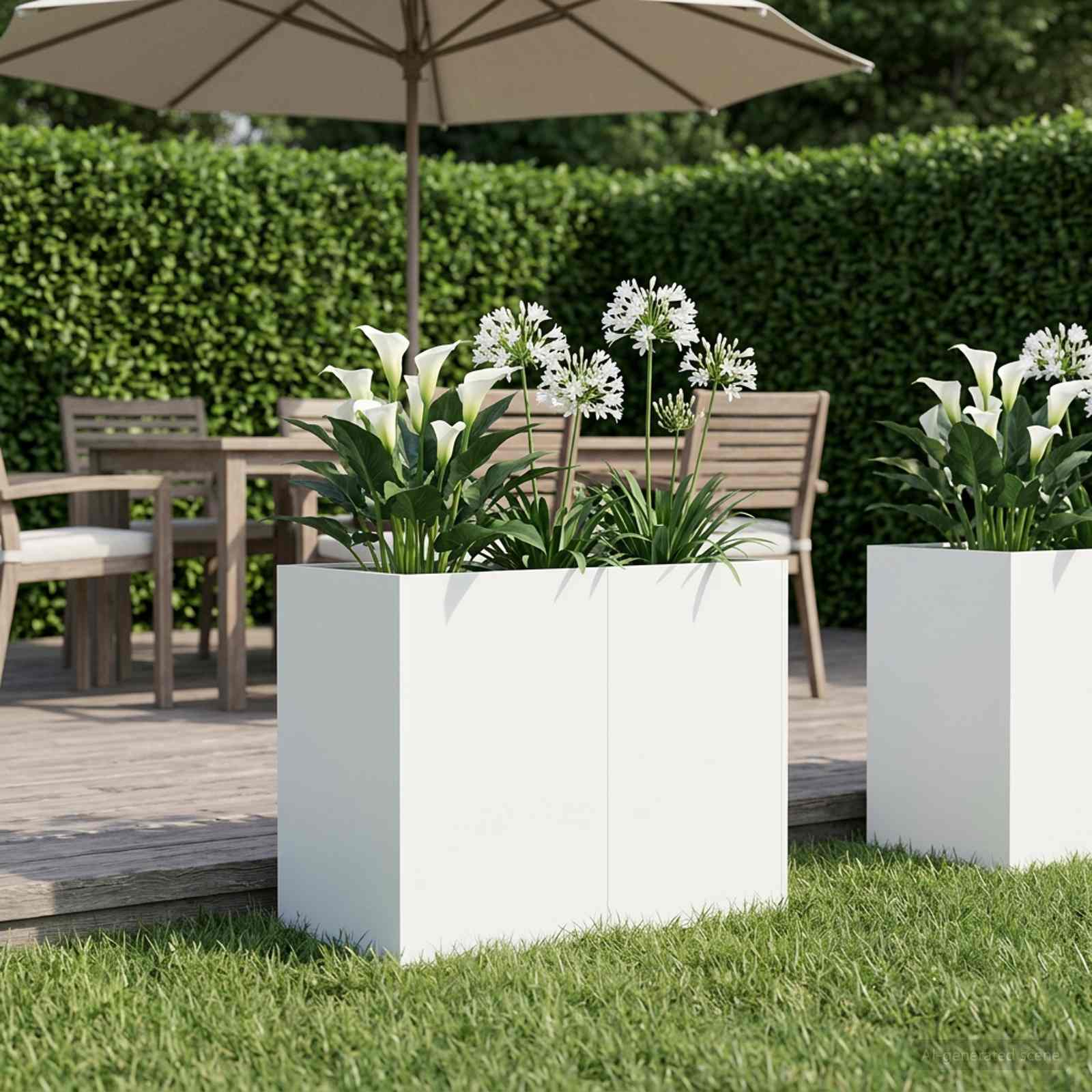 Garten-Pflanzgefäß Weiß 80 x 40 x 60 cm Kaltgewalzter Stahl