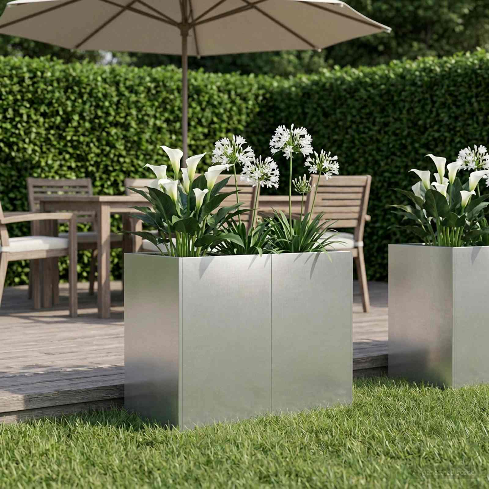 Garten-Pflanzgefäß Silber 80 x 40 x 60 cm Edelstahl