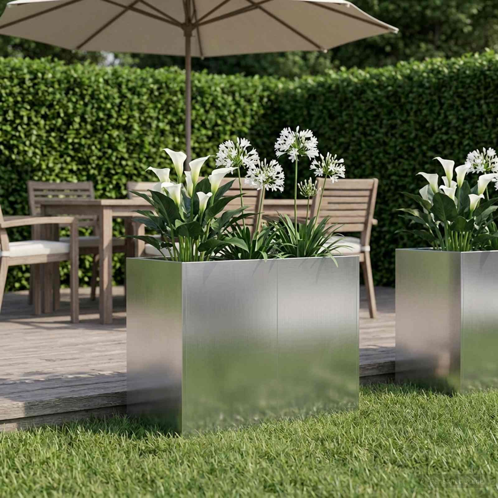 Garten-Pflanzgefäß Silber 80 x 40 x 60 cm Verzinkter Stahl