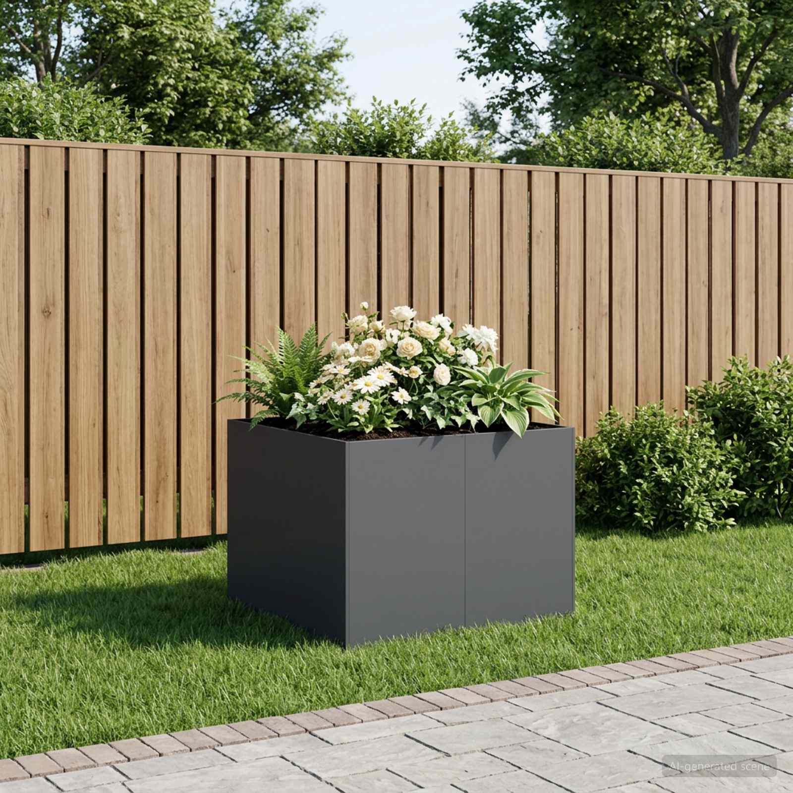 Garten-Pflanzgefäß Anthrazit 80 x 80 x 60 cm