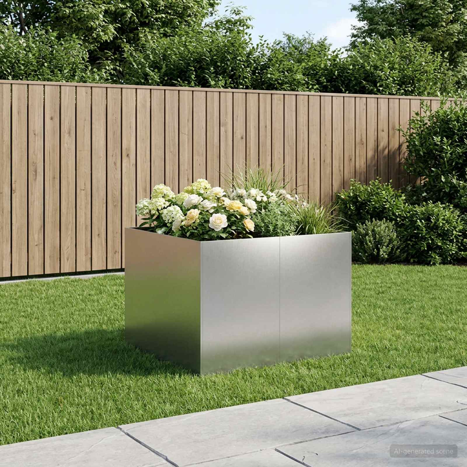 Garten-Pflanzgefäß Silber 80 x 80 x 60 cm Edelstahl