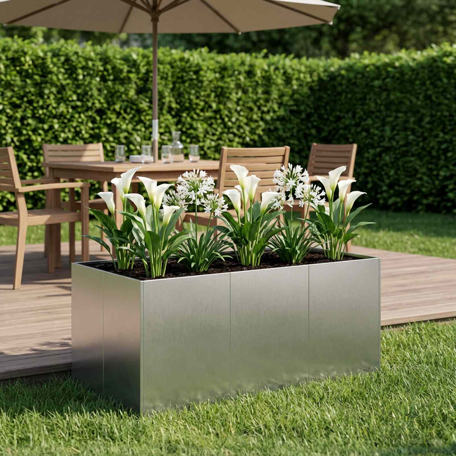 Garten-Pflanzgefäß Silber 120 x 80 x 60 cm Edelstahl