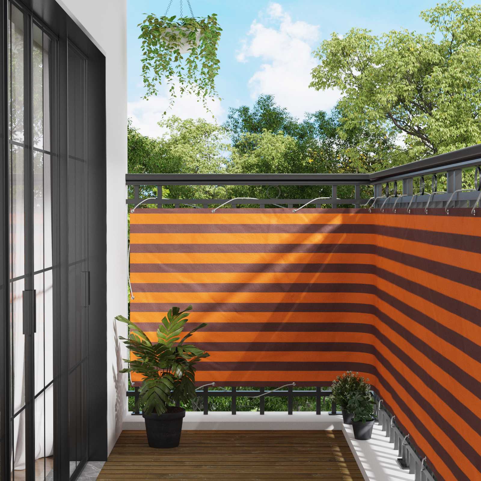 Balkonsichtschutz 110 x 800 cm Oxford-Stoff Rechteckig