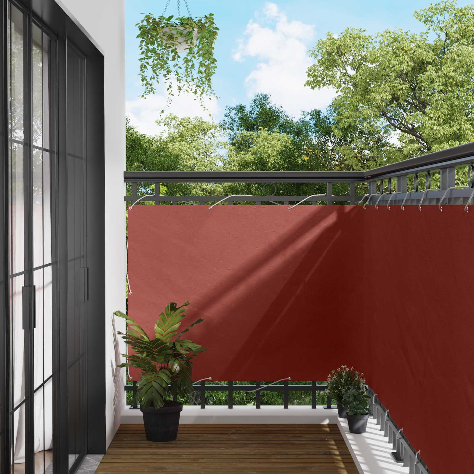 Balkonsichtschutz 110 x 800 cm Oxford-Stoff Rechteckig