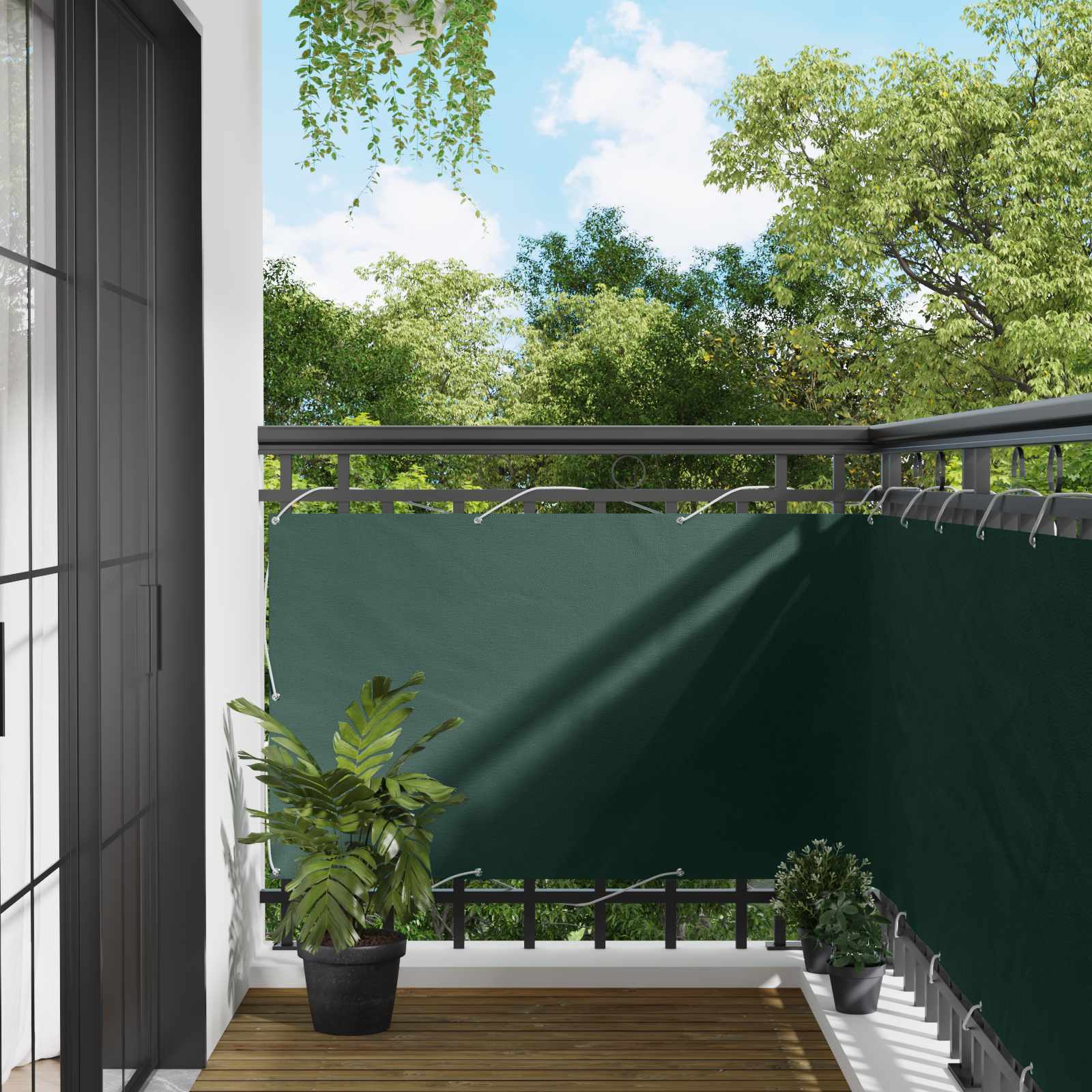 Balkonsichtschutz 100 x 300 cm Oxford-Stoff Rechteckig