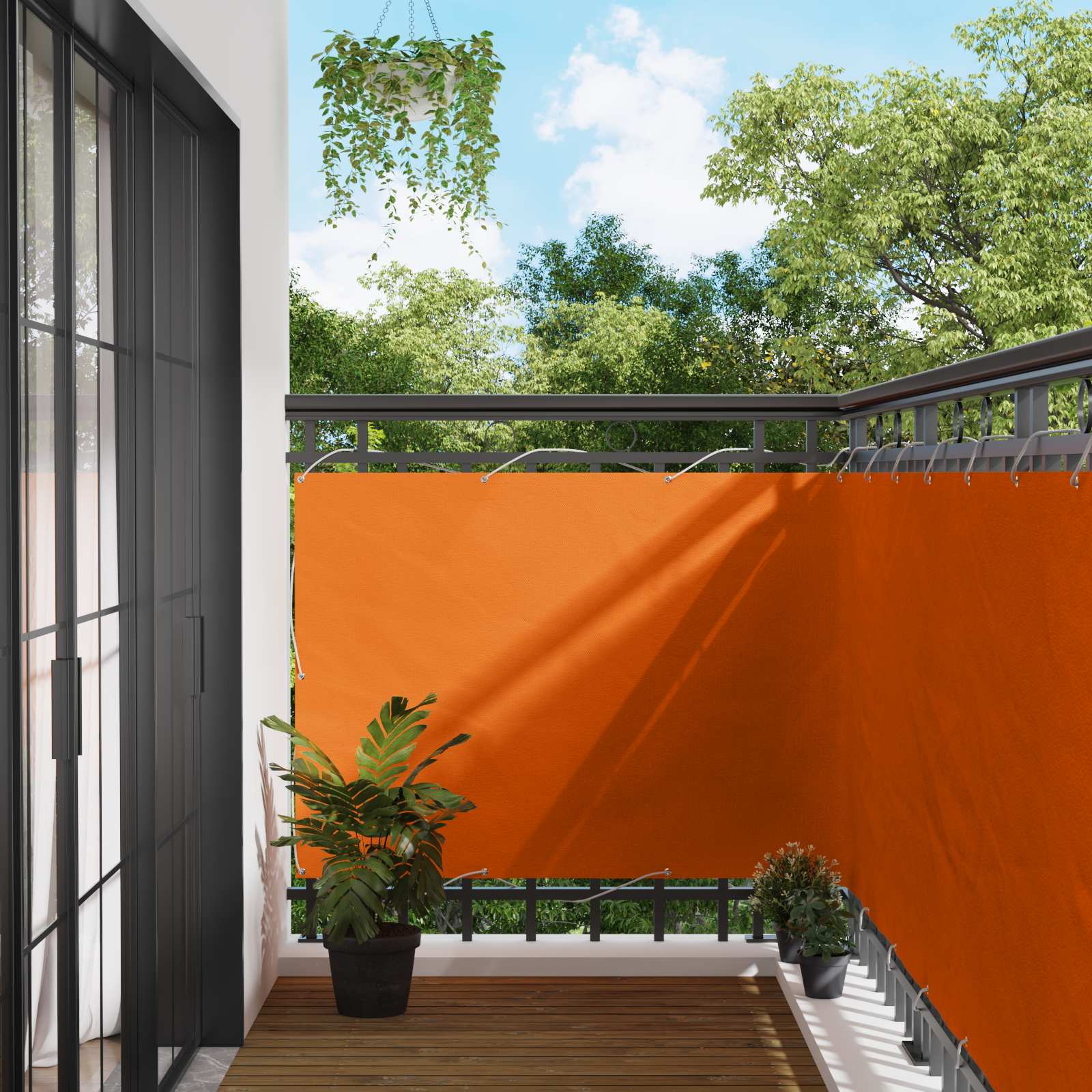 Balkonsichtschutz 110 x 700 cm Oxford-Stoff Rechteckig Orange