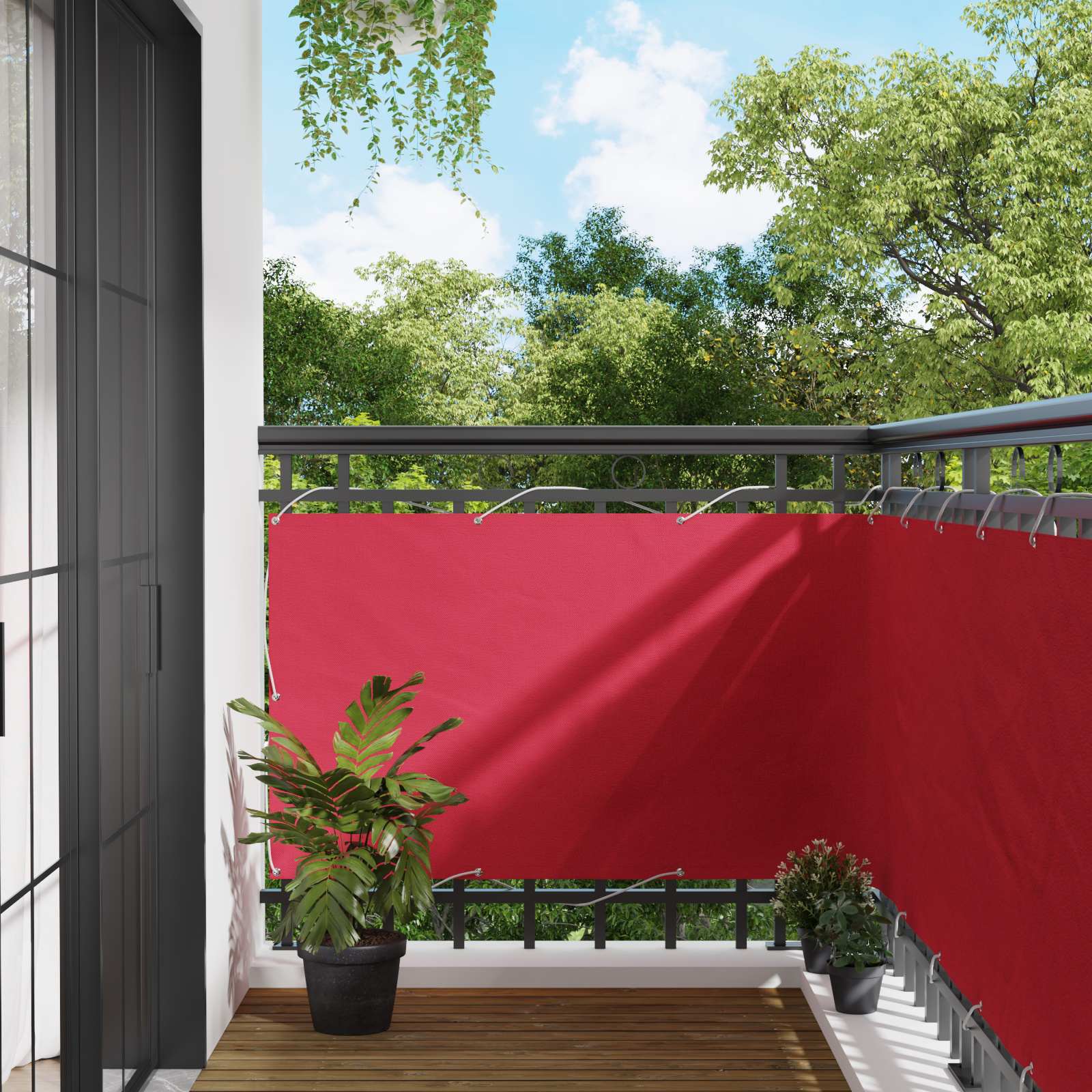 Balkonsichtschutz 100 x 600 cm Oxford-Stoff Rechteckig