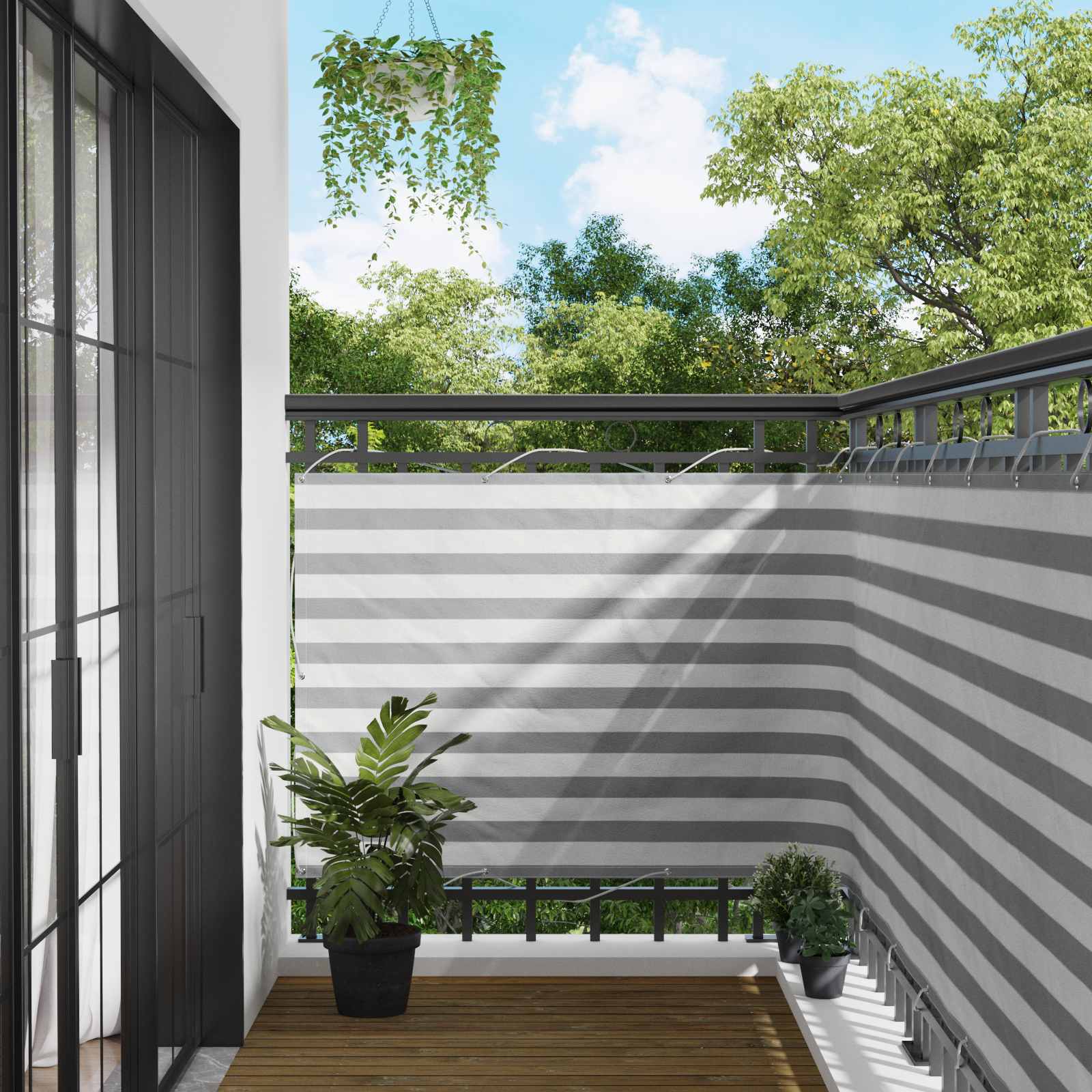 Balkonsichtschutz 120 x 300 cm Oxford-Stoff Rechteckig