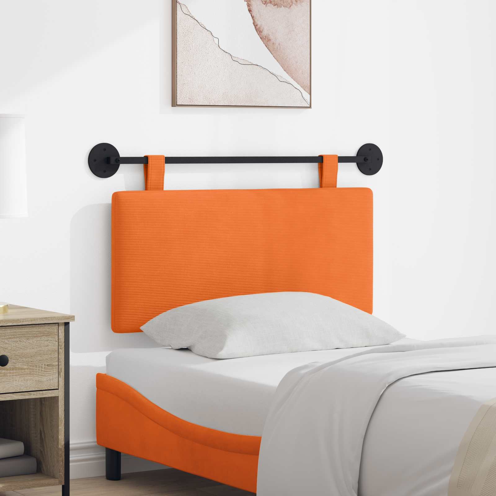 Hängendes Kopfteil Orange Cordstoff
