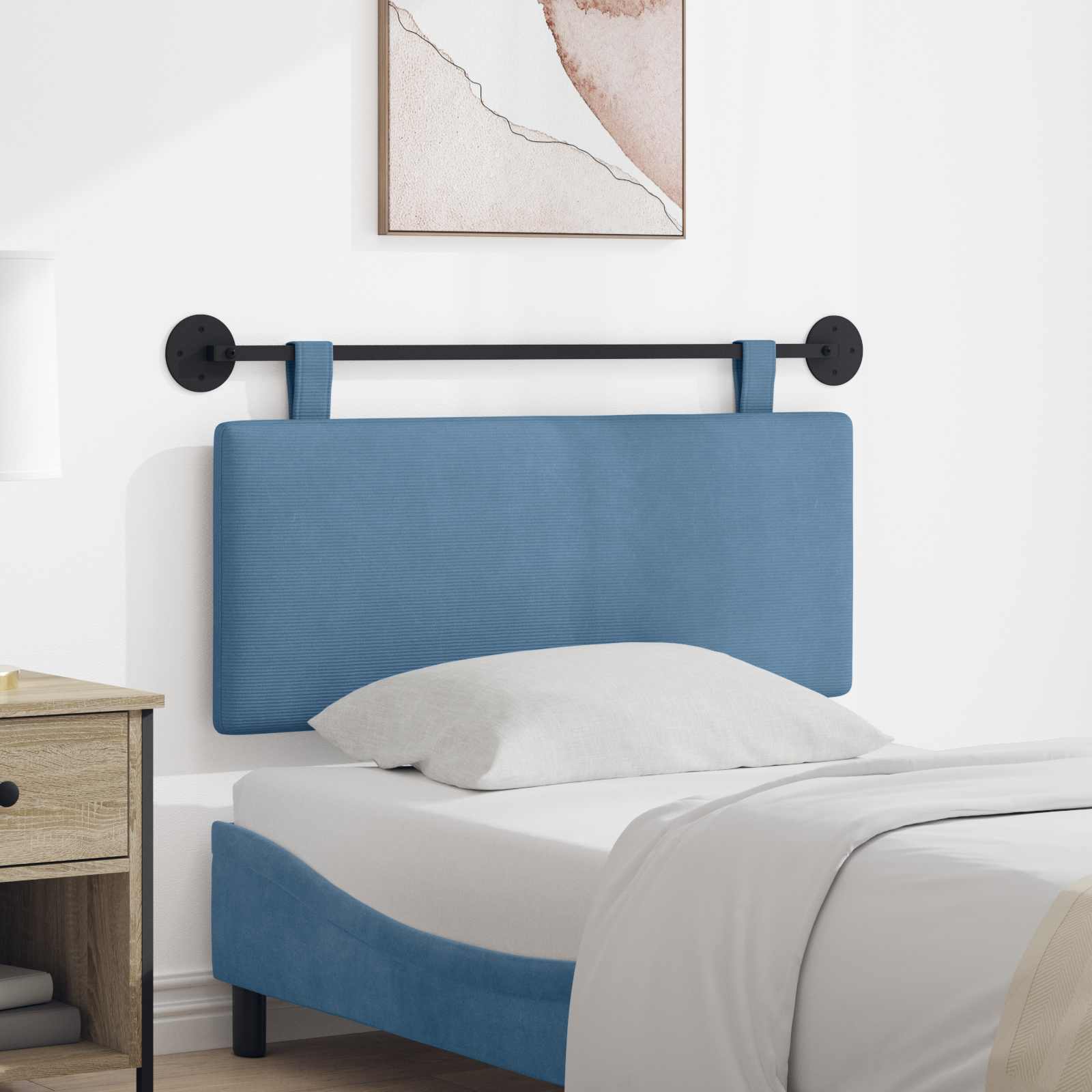 Hängendes Kopfteil Blau Cordstoff