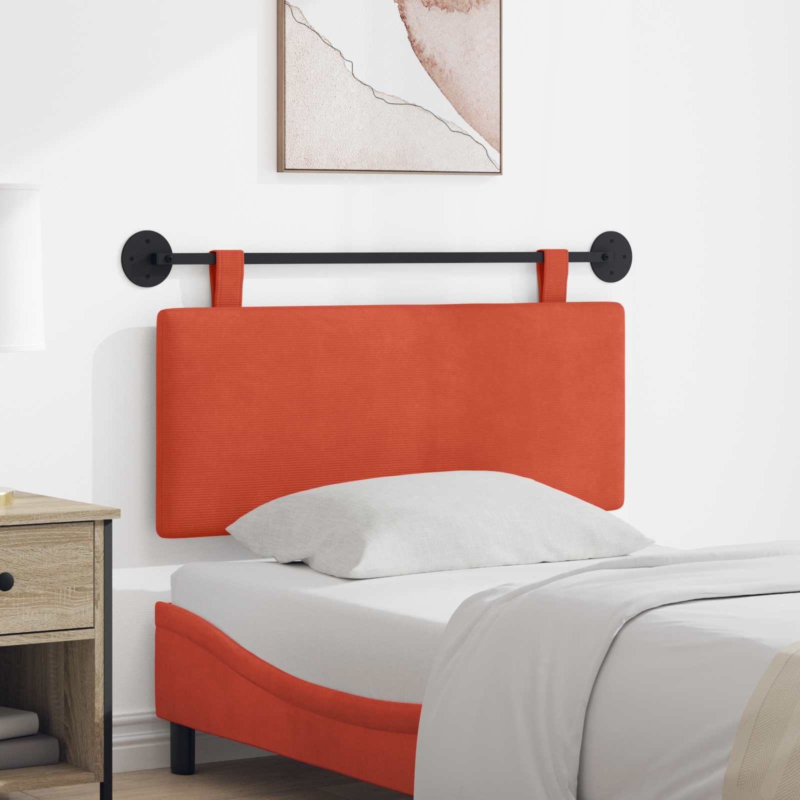 Hängendes Kopfteil Rot-Orange Cordstoff