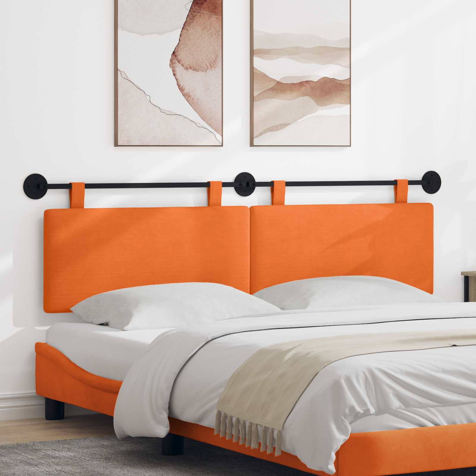 Hängendes Kopfteil Orange Cordstoff