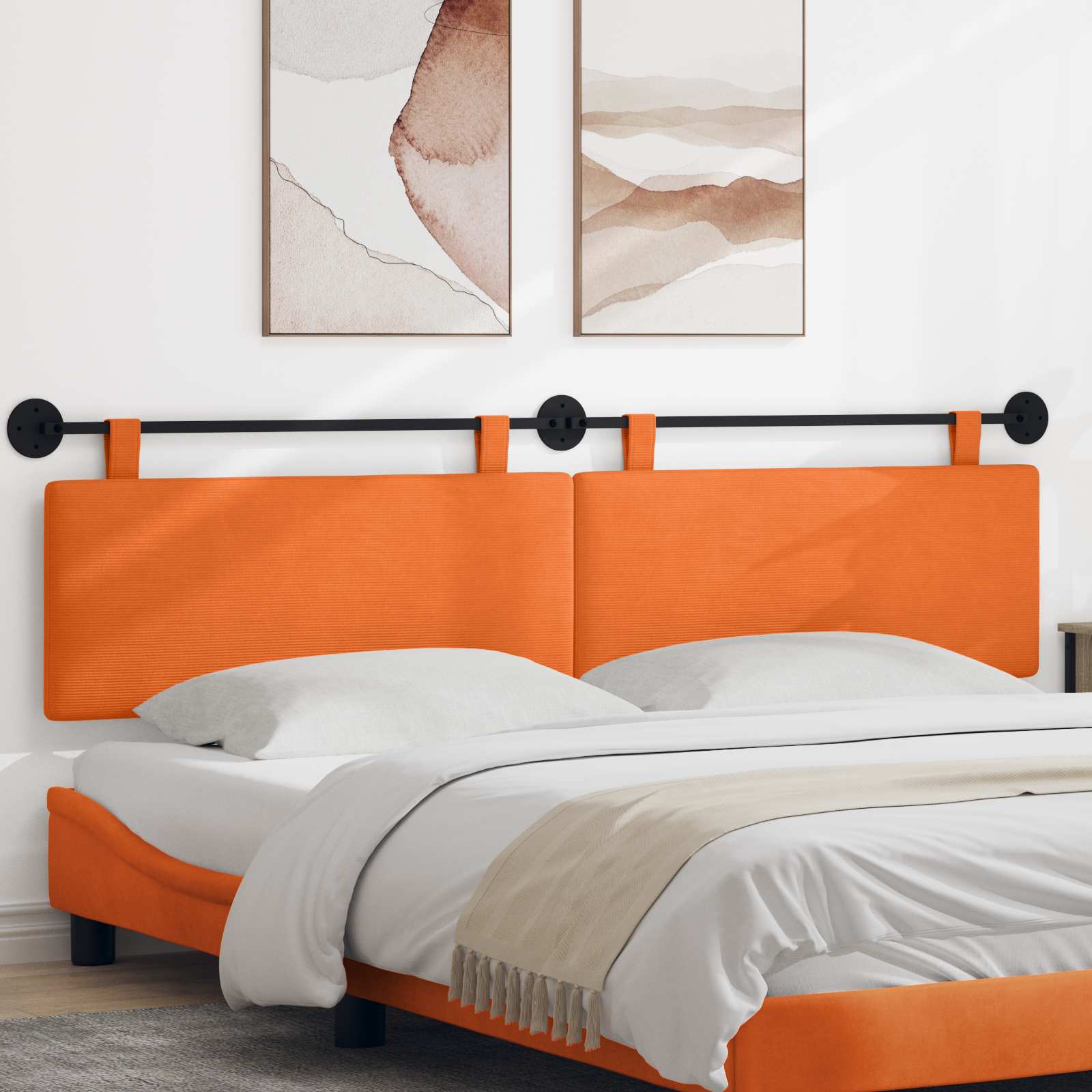 Hängendes Kopfteil Orange Cordstoff