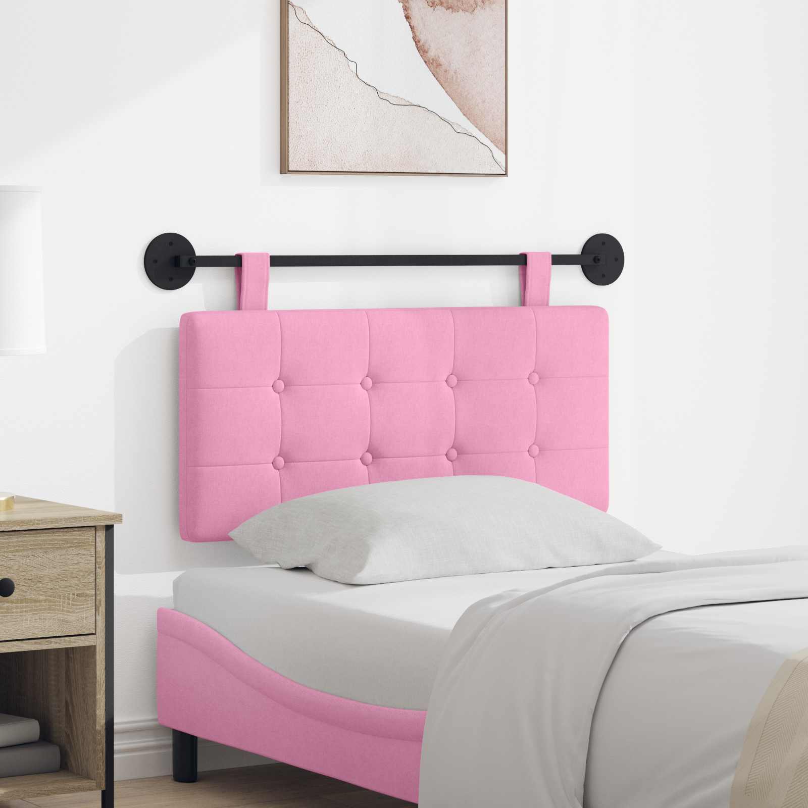 Hängendes Kopfteil Rosa Stoff