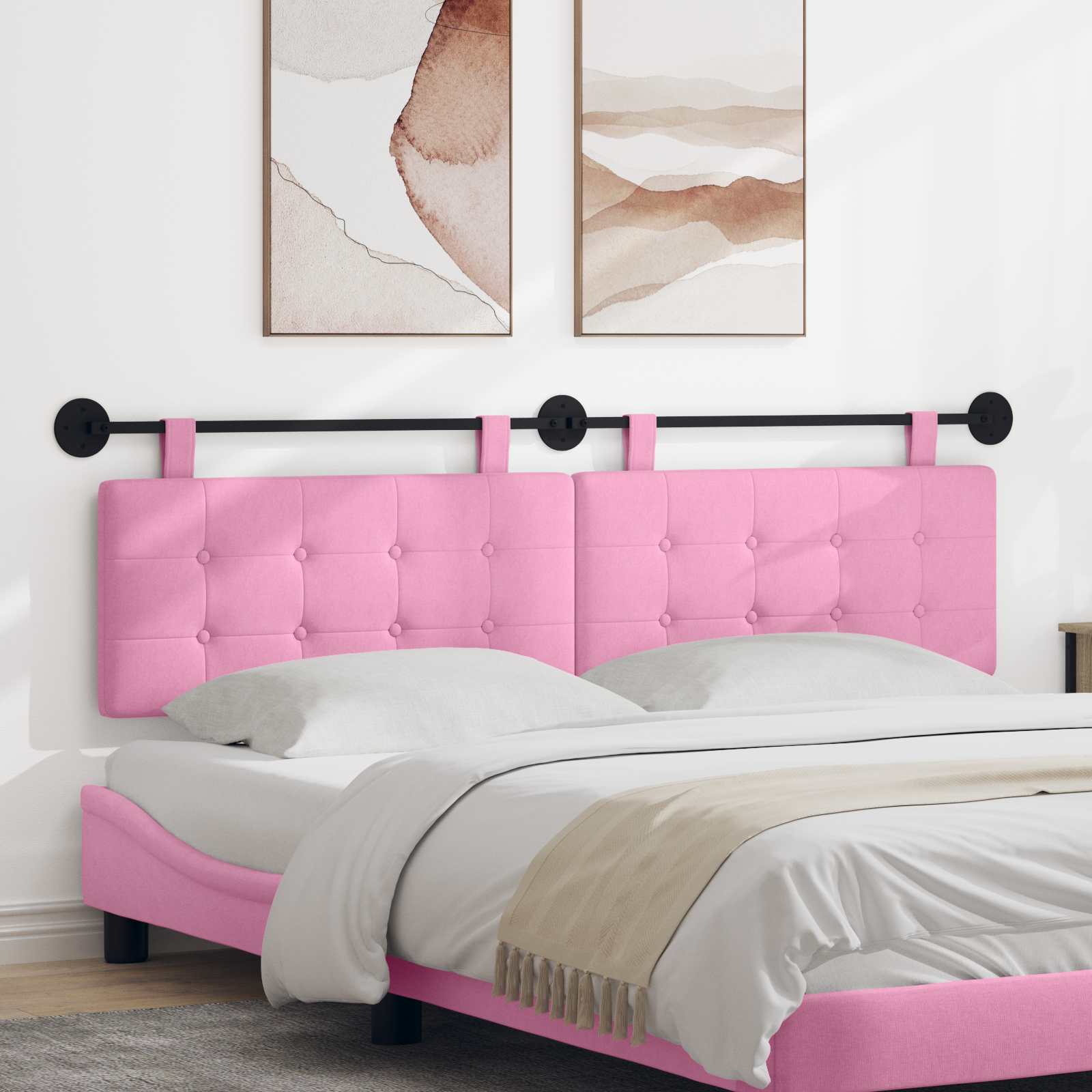 Hängendes Kopfteil Rosa Stoff