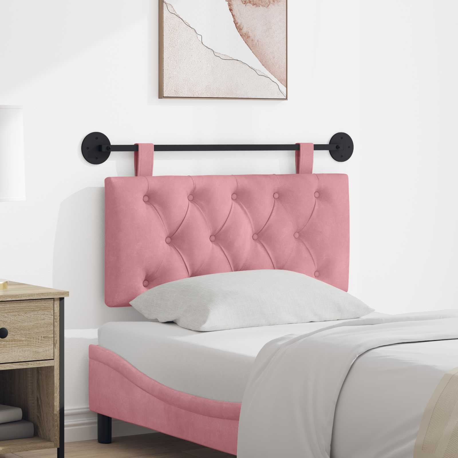 Hängendes Kopfteil Rosa Samt