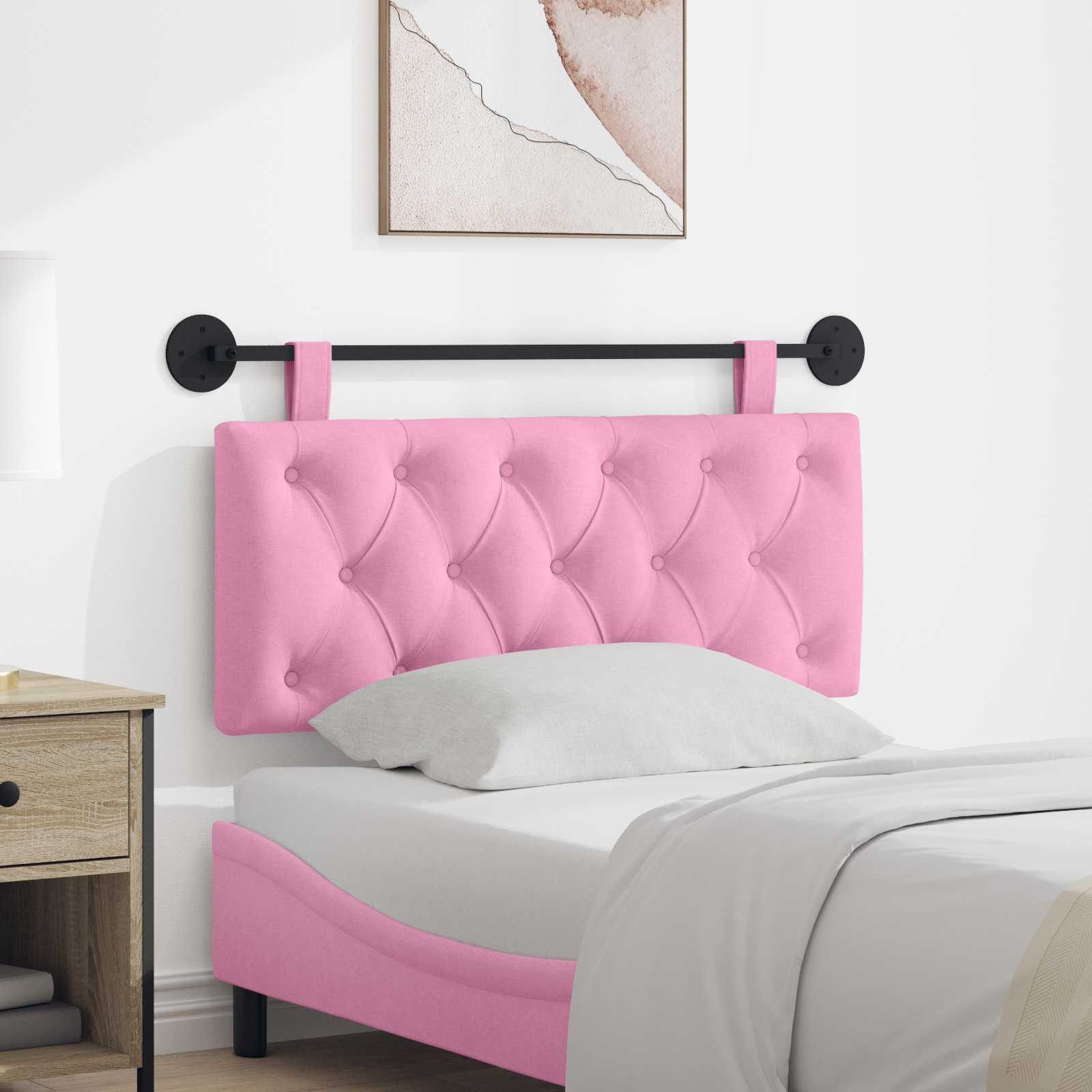 Hängendes Kopfteil Rosa Stoff