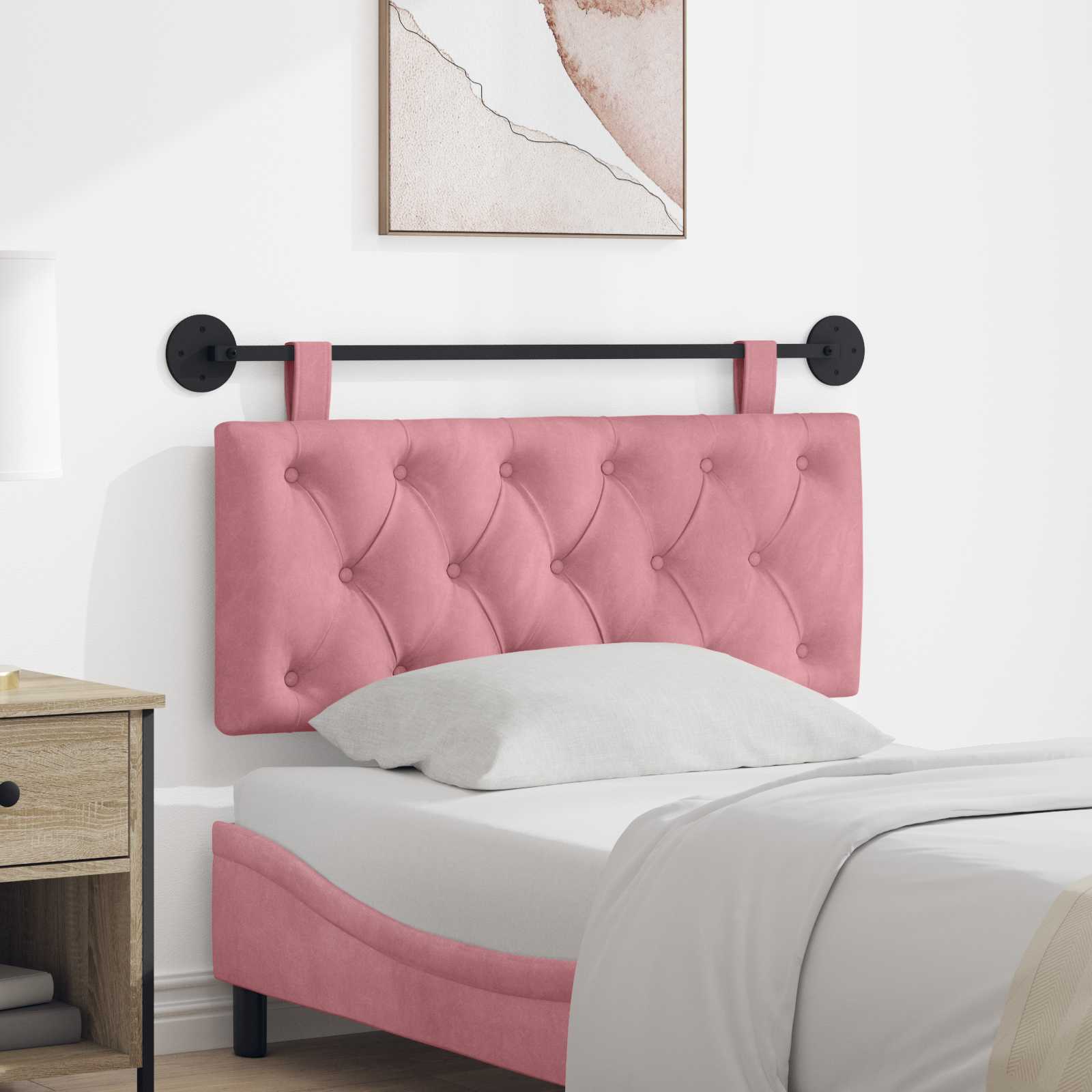 Hängendes Kopfteil Rosa Samt