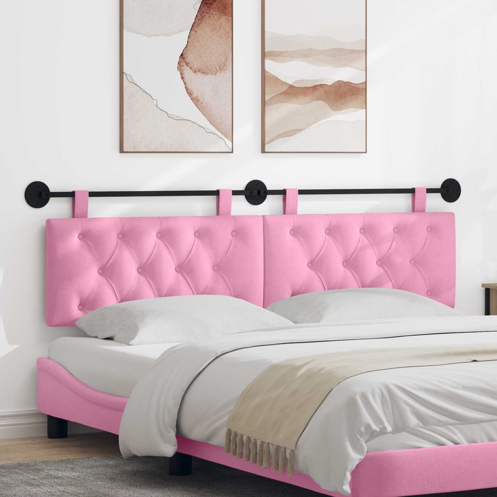 Hängendes Kopfteil Rosa Stoff