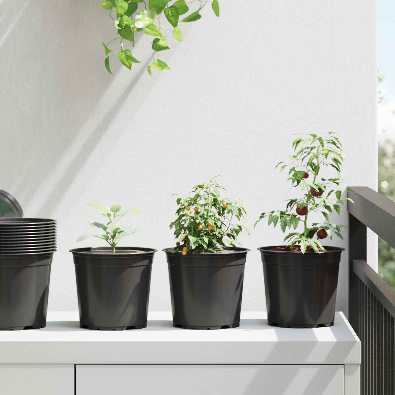 Runder Blumentopf 200 stk. Schwarz Ø 15 x 13 cm Kunststoff