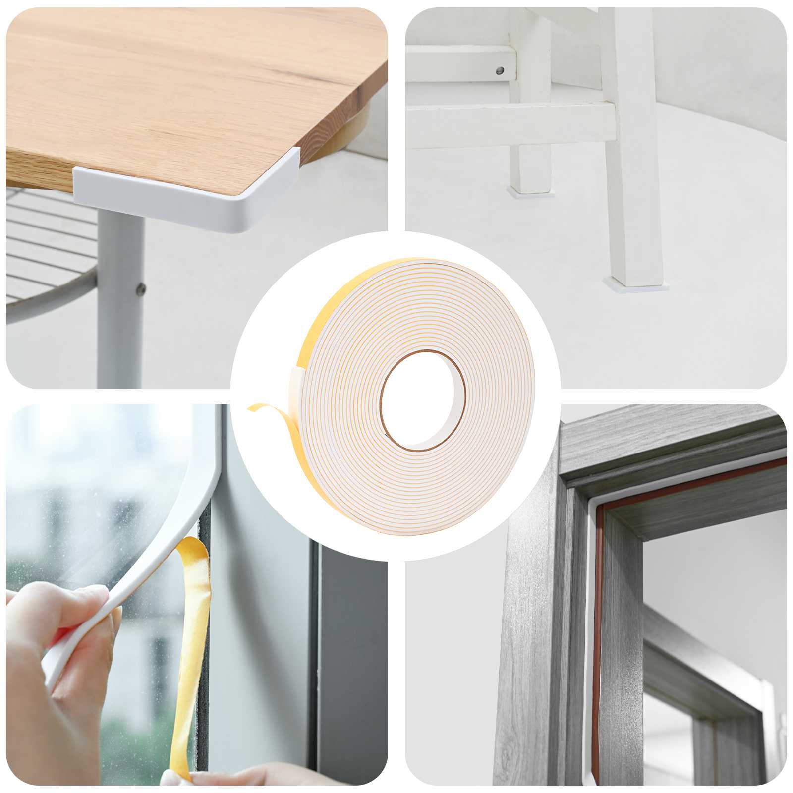Selbstklebendes Schaumstoffband 10 stk. Weiß 15 mm x 10 m