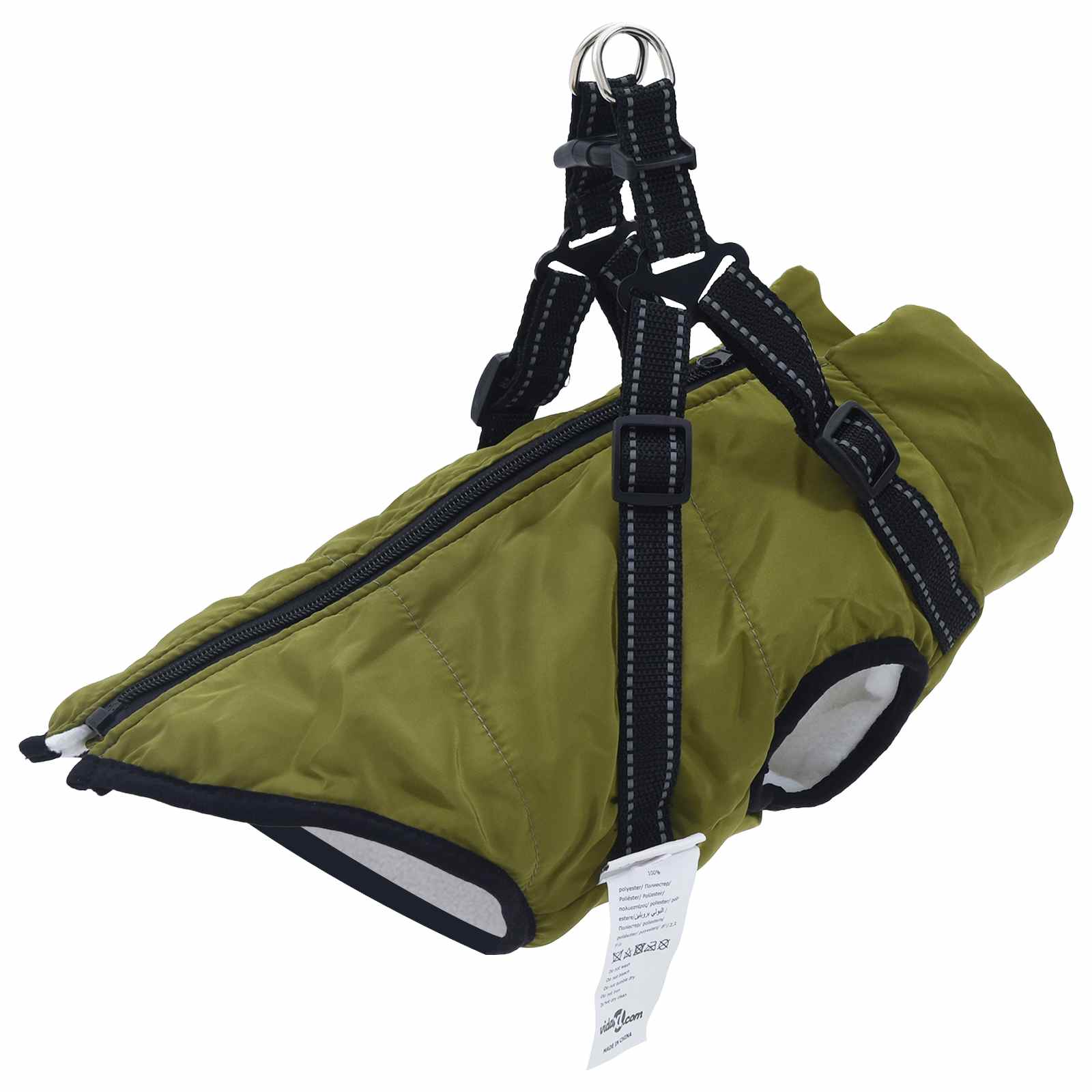 Hundemantel Olivegrün L24 Fleece und Polyester