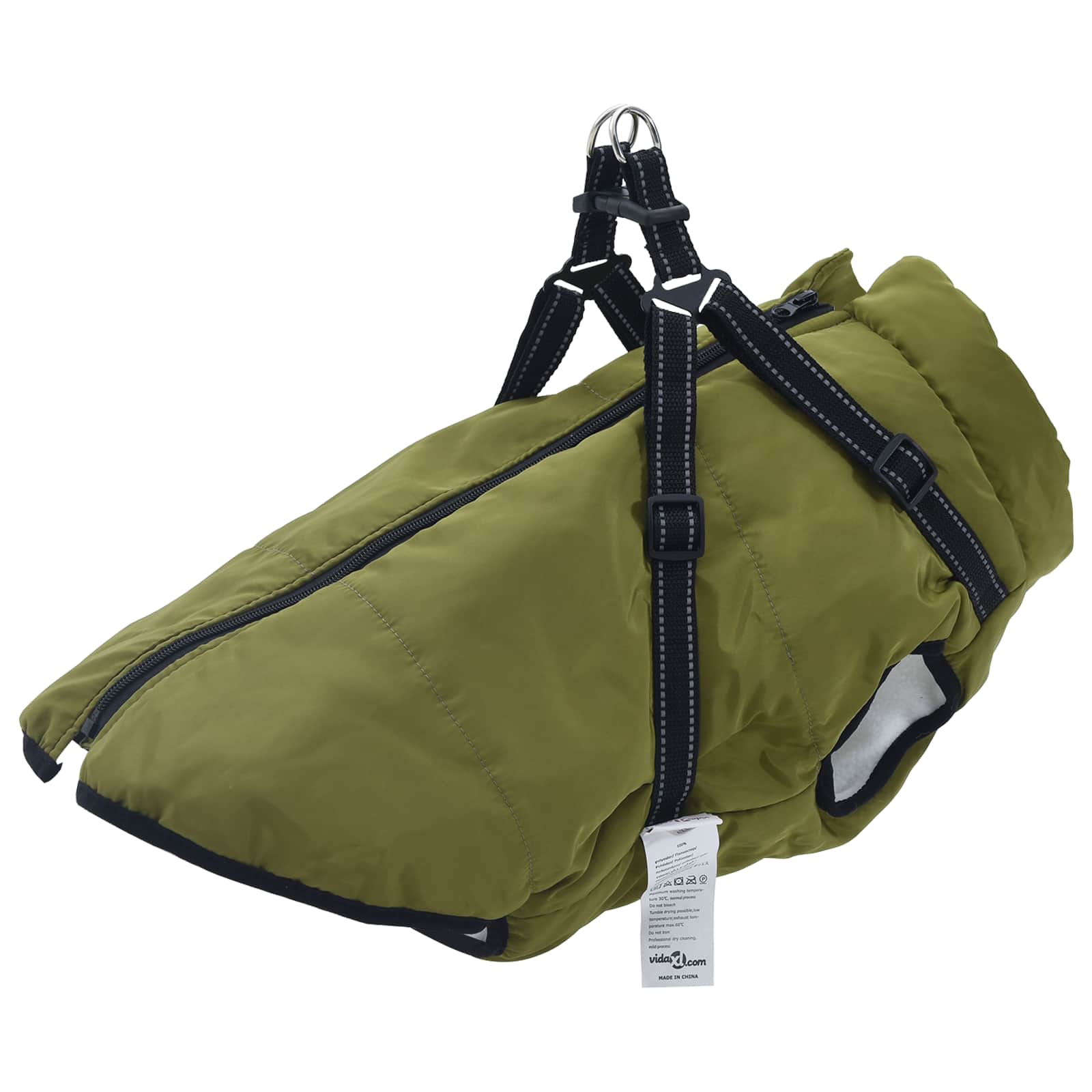 Hundemantel Olivegrün L48 Fleece und Polyester
