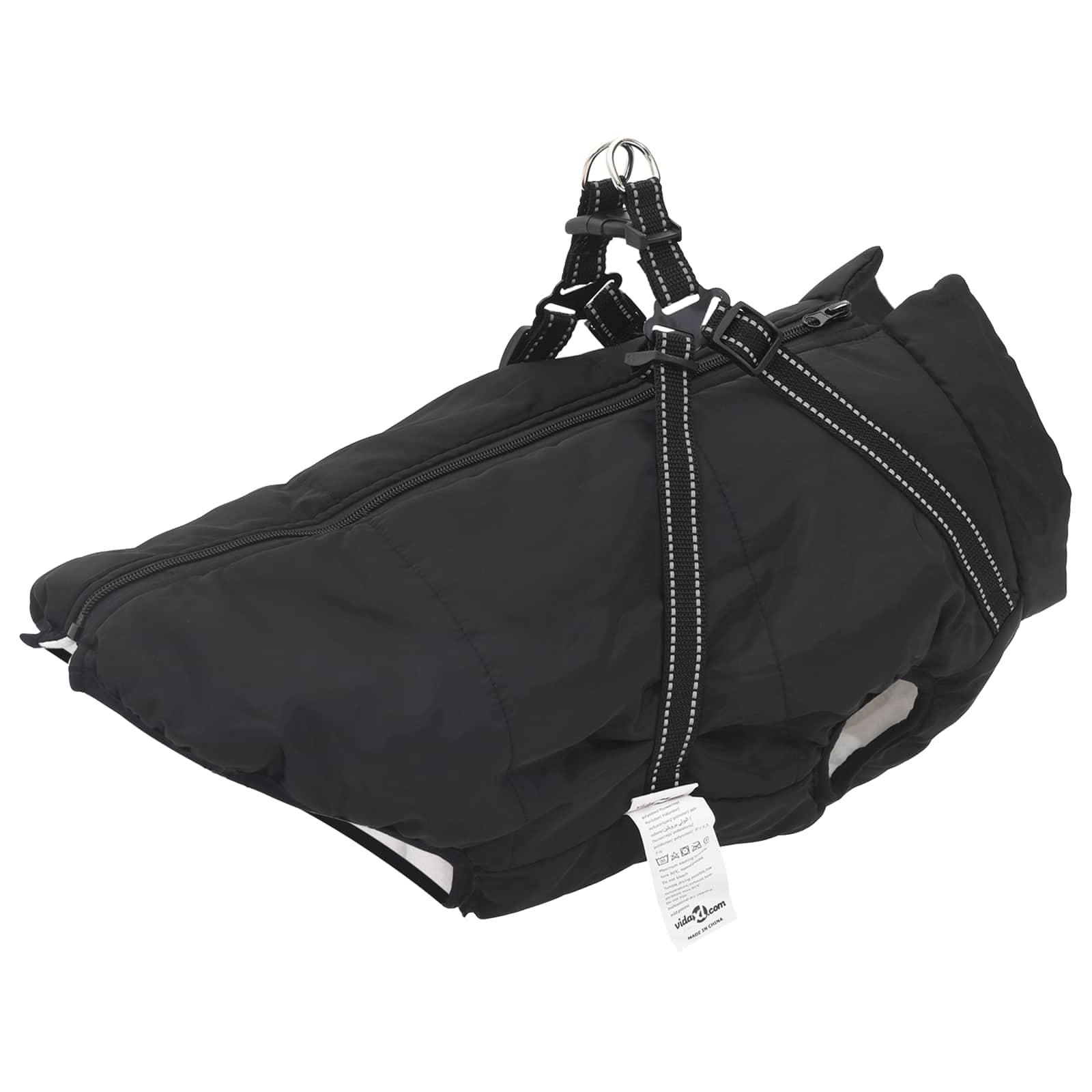 Hundemantel Schwarz L44 Fleece und Polyester