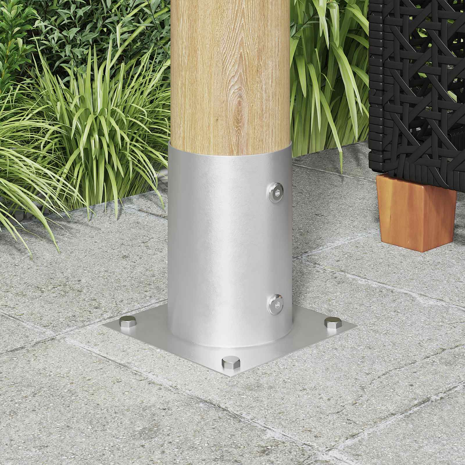 runder Bodenanker 12 Stk. Silber 15 x 15 x 15 cm Metall