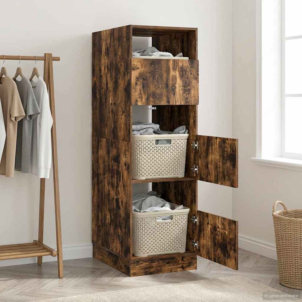 Wäscheschrank Räuchereiche 50 x 68 x 162 cm Holzwerkstoff