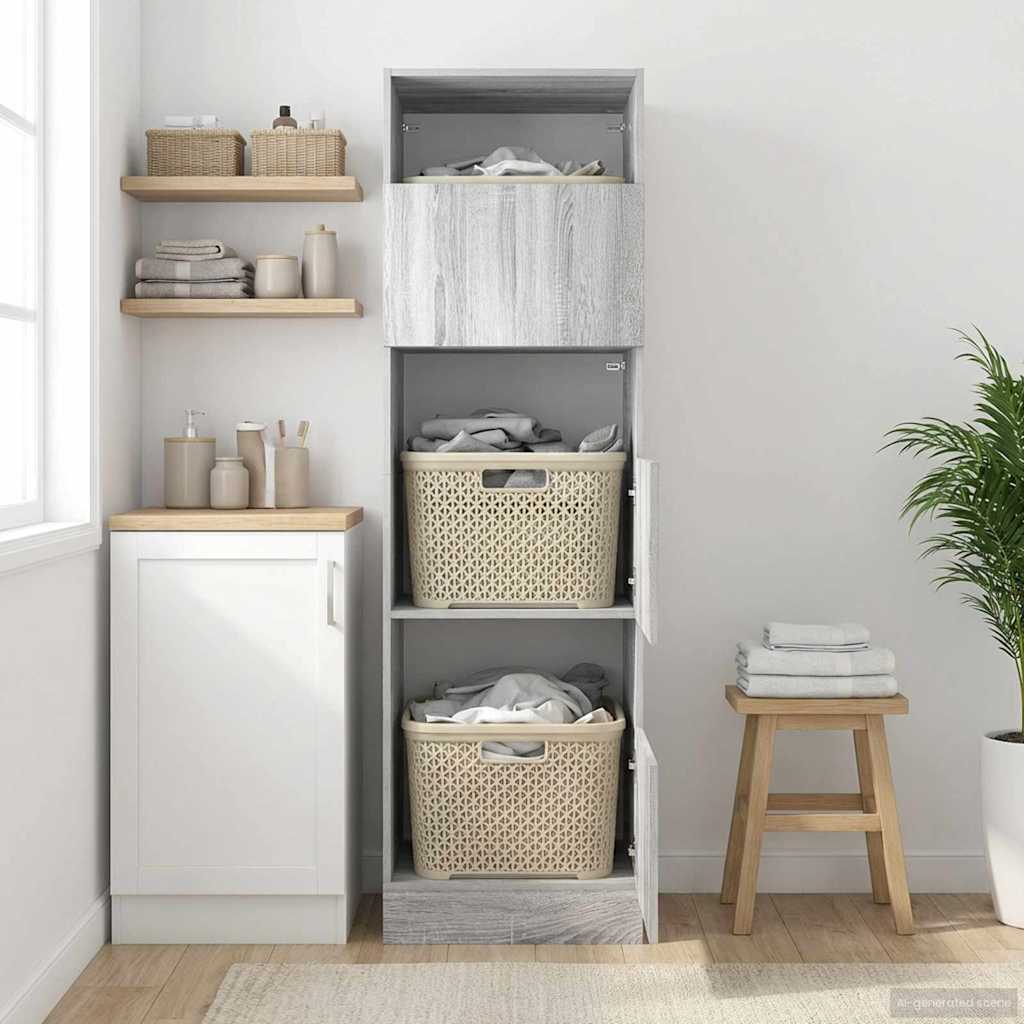 Wäscheschrank Sonoma-Grau 50 x 68 x 162 cm Holzwerkstoff