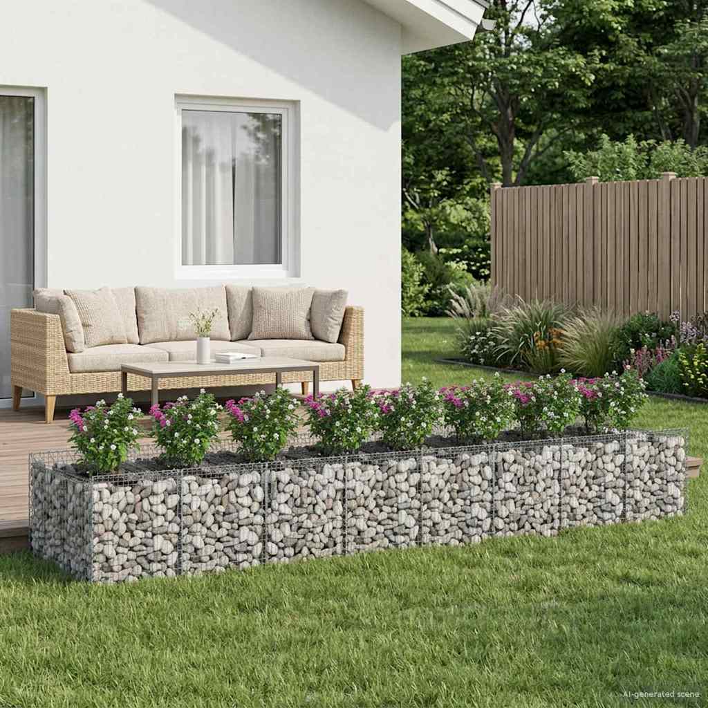 Gabionen-Hochbeet 3 stk. 400 x 100 x 60 cm Verzinkter Stahl