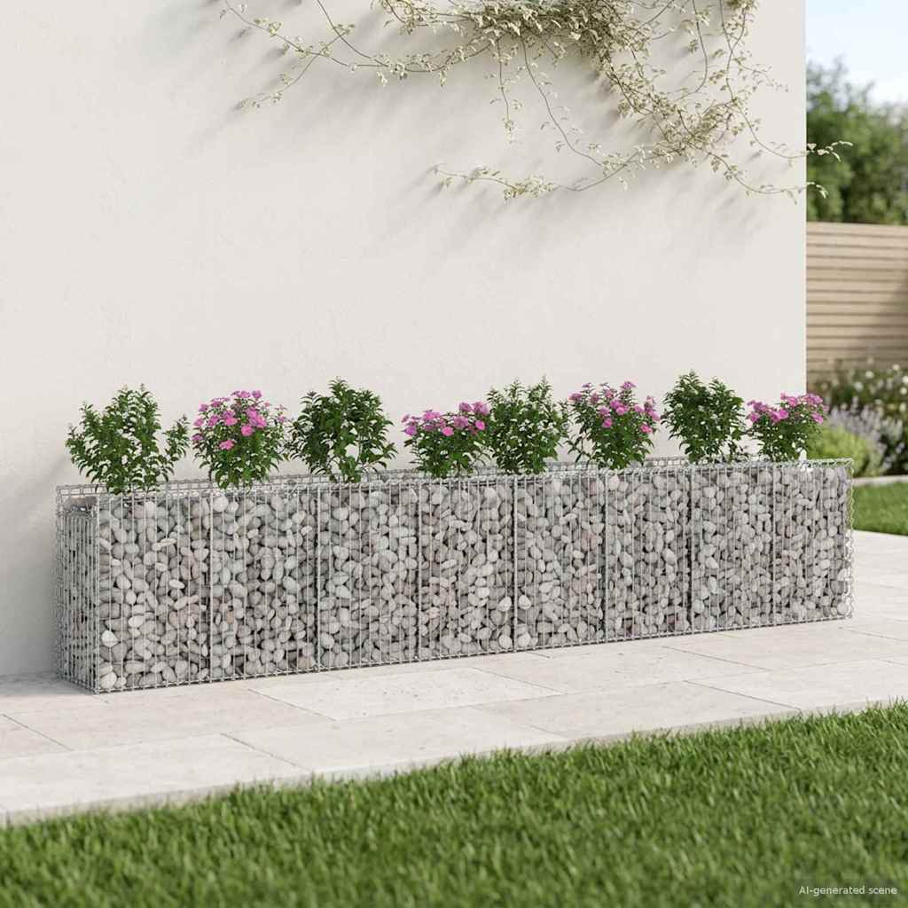 Gabionen-Hochbeet 3 stk. 400 x 50 x 80 cm Verzinkter Stahl