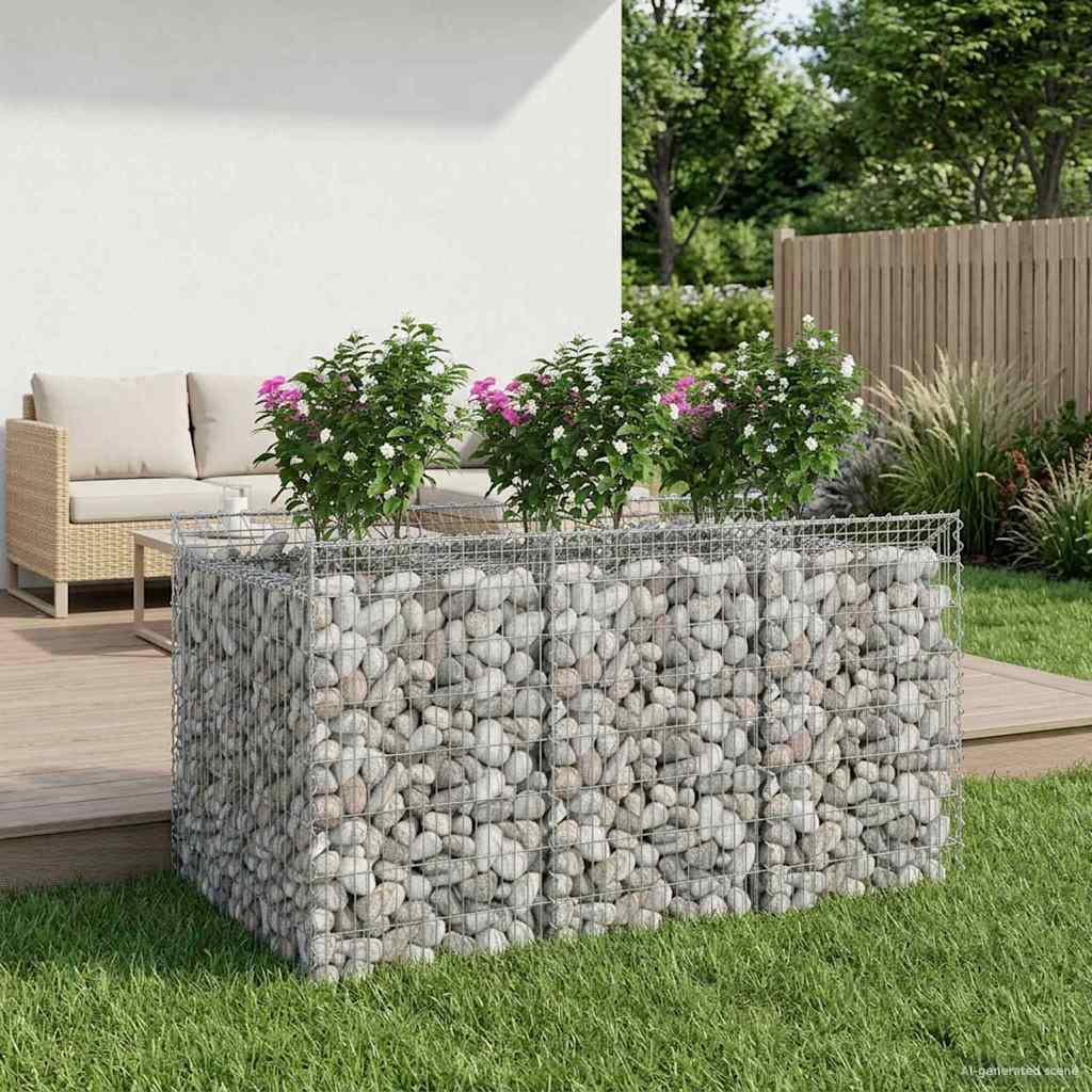 Gabionen-Hochbeet 2 stk. 150 x 100 x 100 cm Verzinkter Stahl