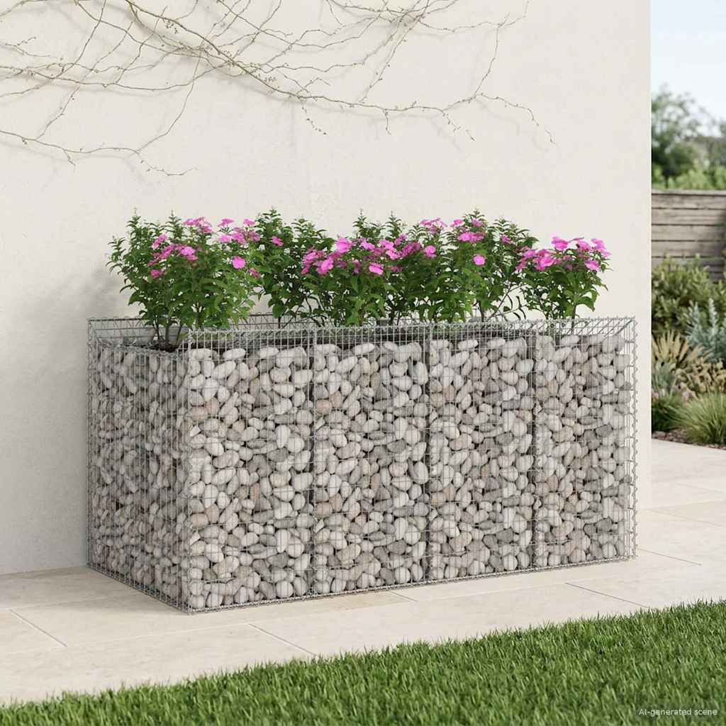 Gabionen-Hochbeet 2 stk. 200 x 100 x 100 cm Verzinkter Stahl
